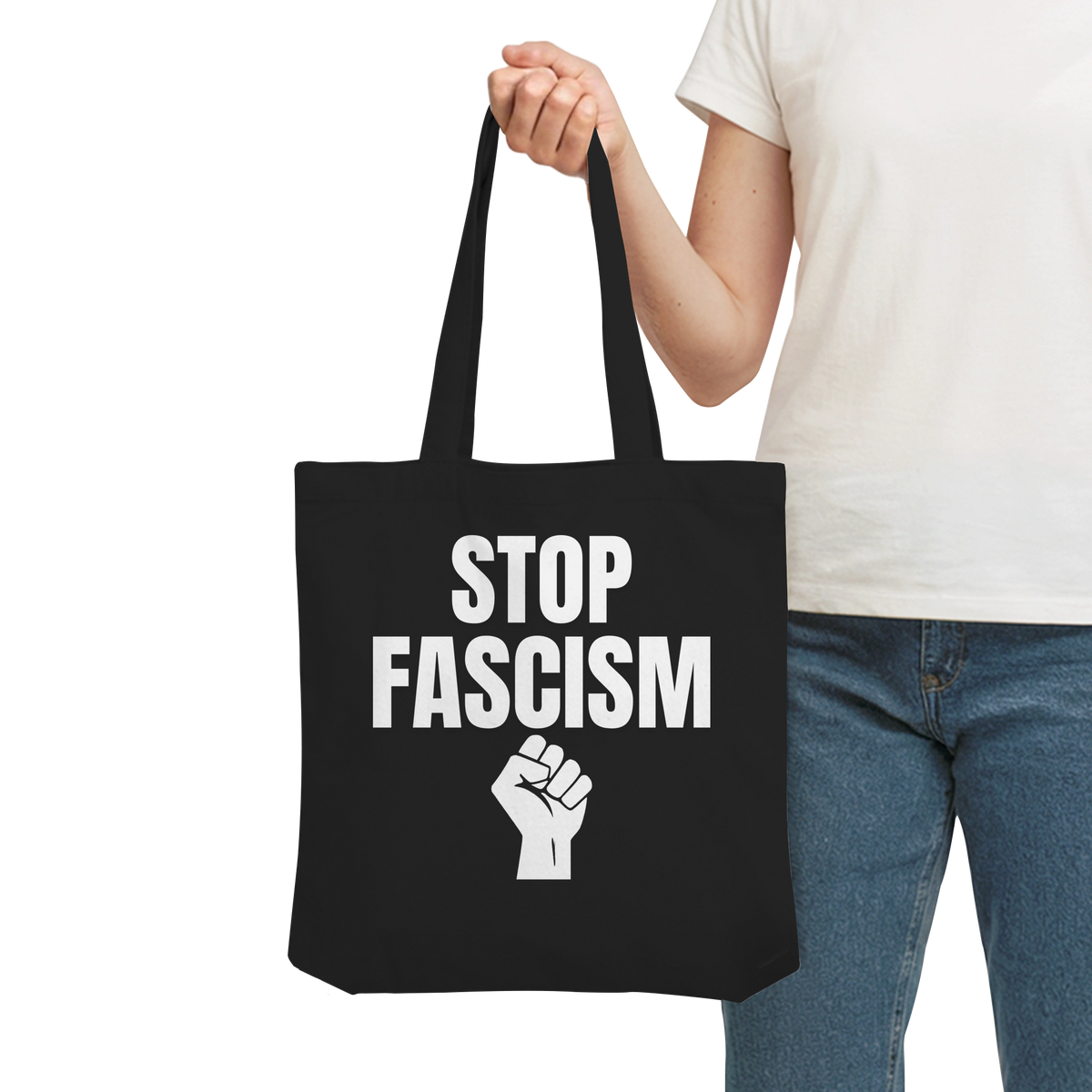 Stop Fascism "Raised Fist Edition" - Organic Tote-Bag