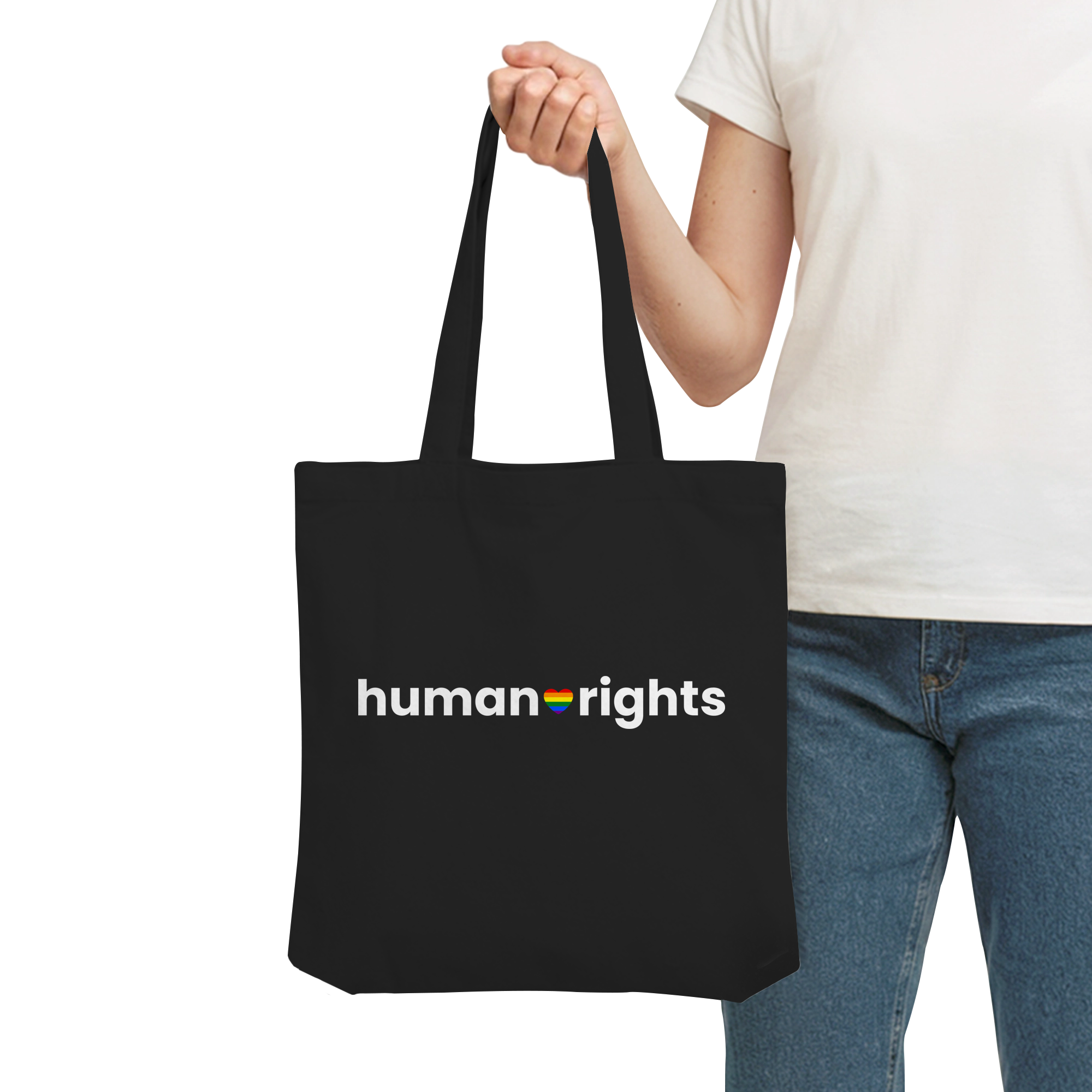 human Rights "Rainbow Heart Edition" - Organic Tote-Bag