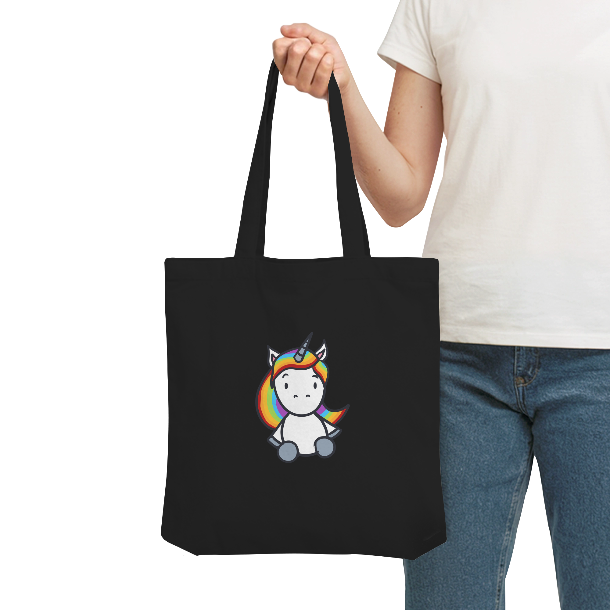 Einhorn mit Regenbogen Haaren - Organic Tote-Bag