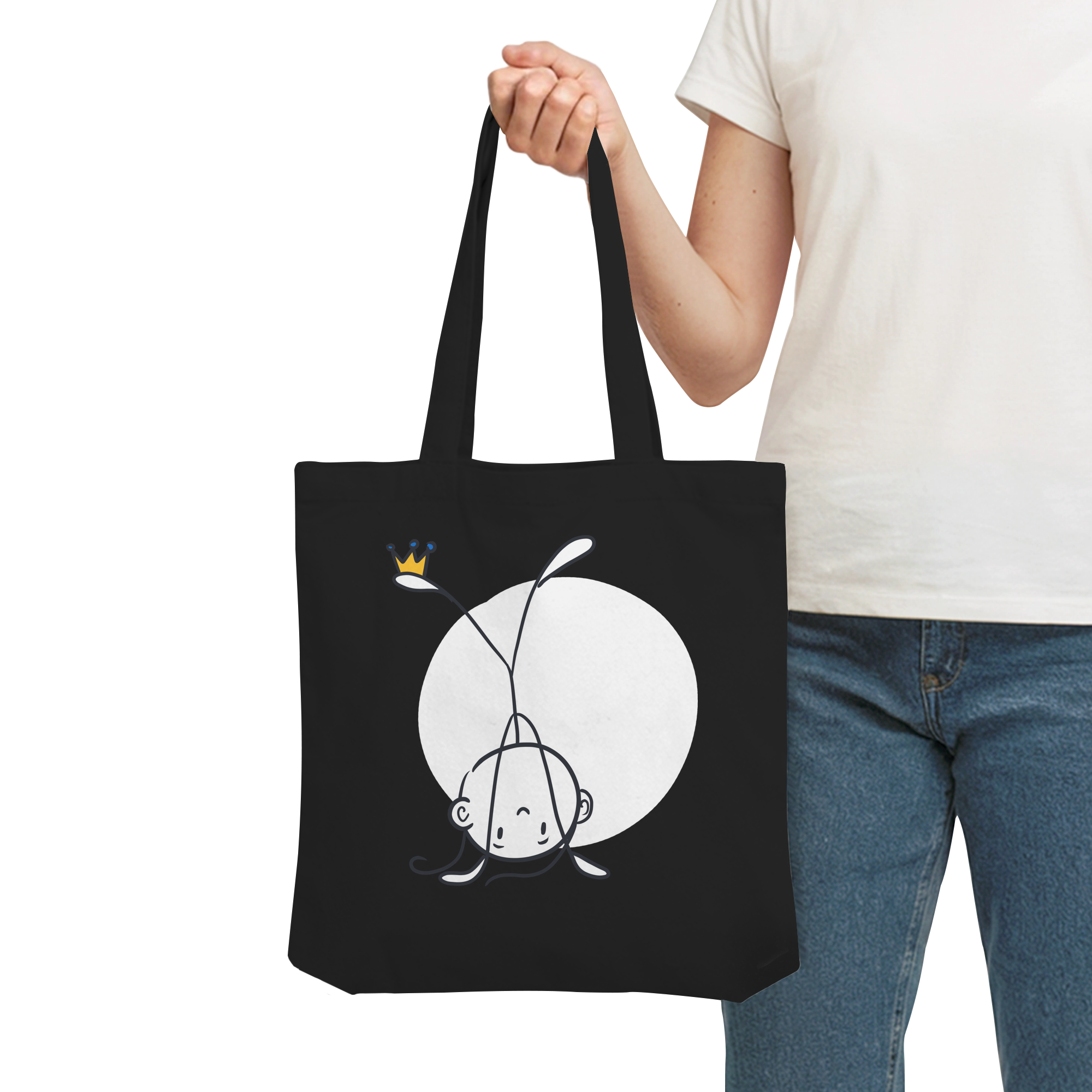 Seelenmännchen "Handstand Edition" Frontprint (dunkel) - Organic Tote-Bag