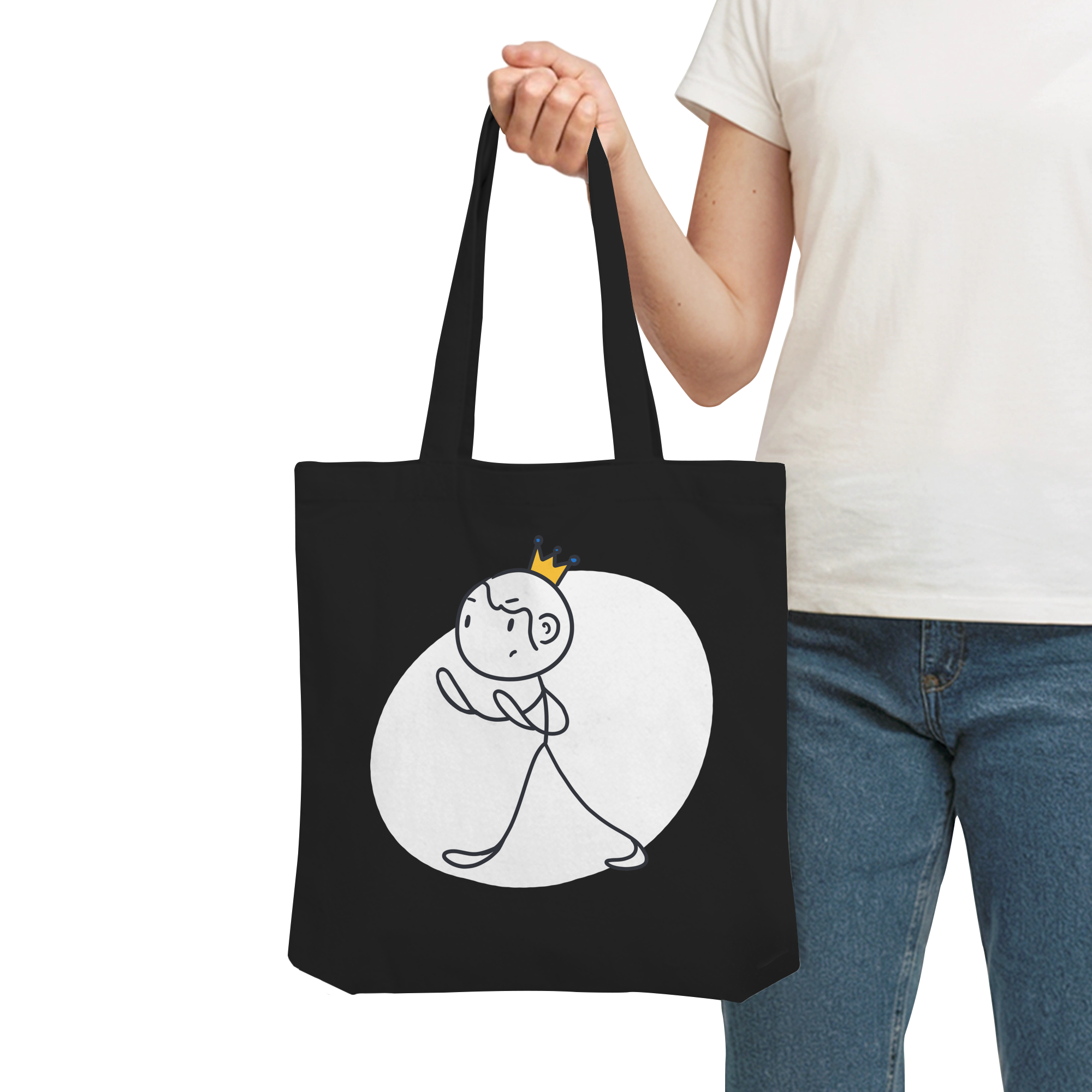 Survivor Queens Logo "Schriftzug Edition" mit Seelenmännchen "Selbstverteidigung Edition" Backprint (dunkel) - Organic Tote-Bag