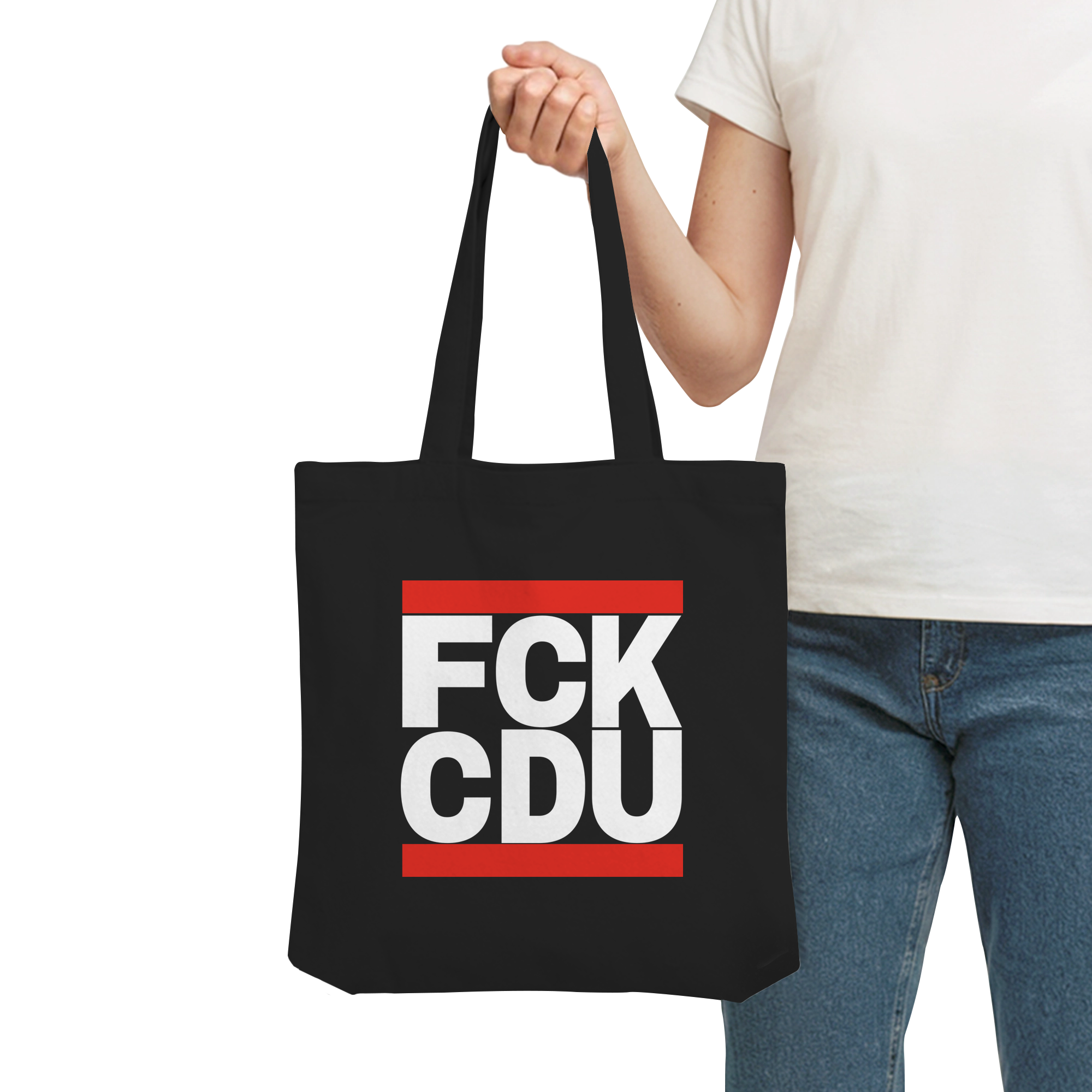 FCK CDU (weiße Schrift) - Organic Tote-Bag
