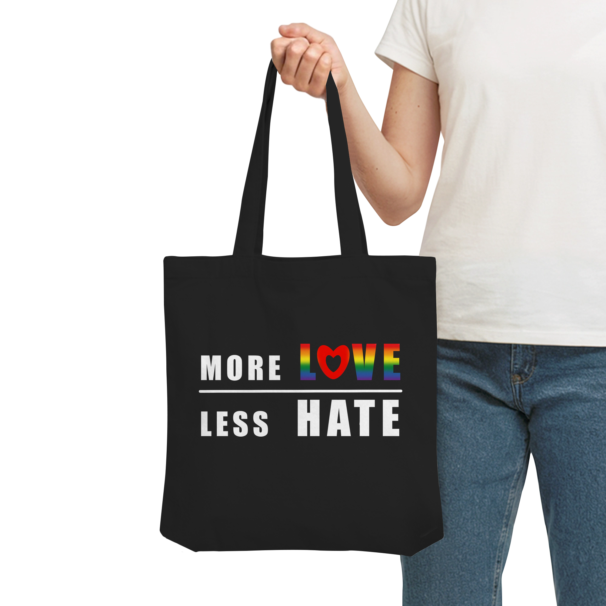 More Love Less Hate "Rainbow Edition" - Organic Tote-Bag