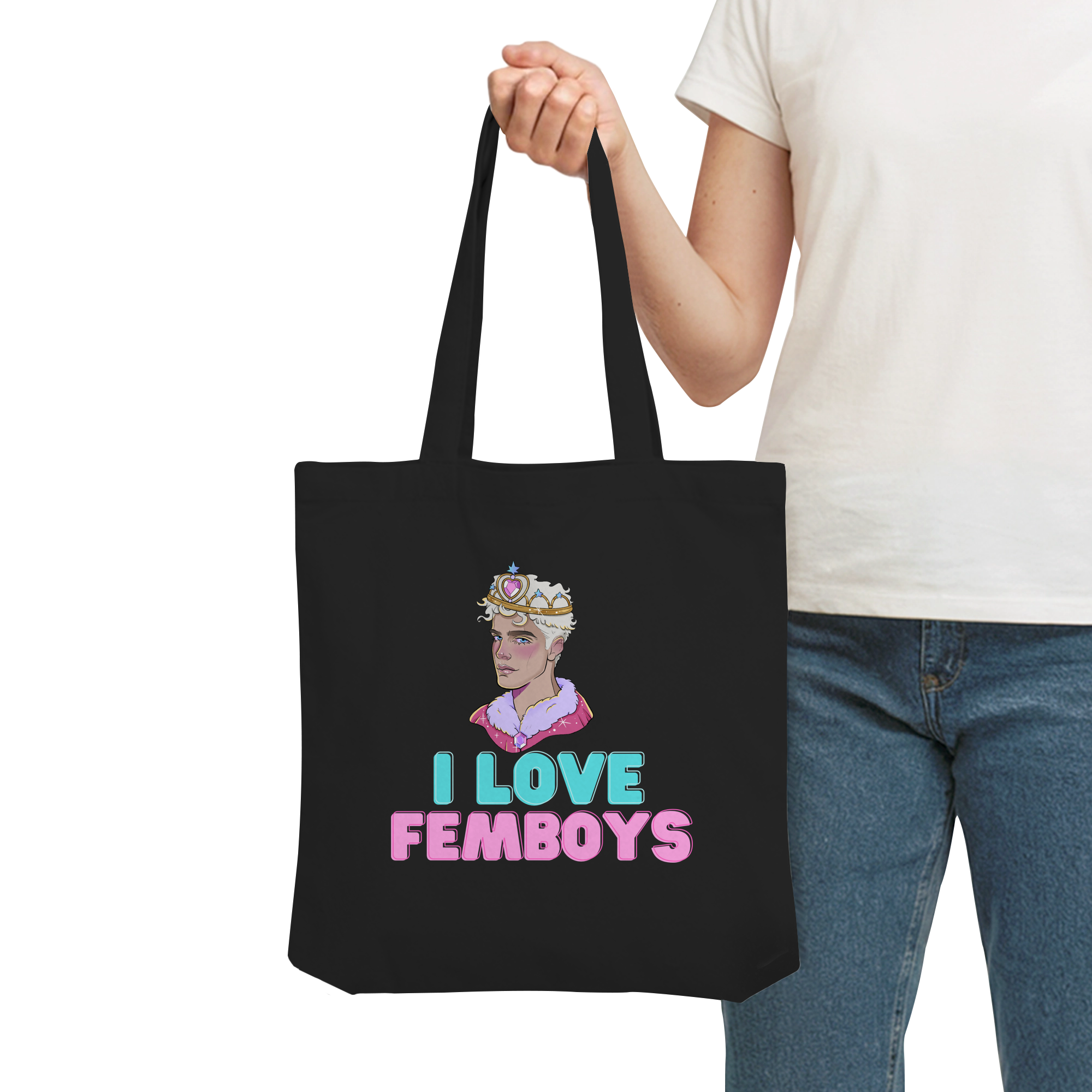I Love Femboys "Royal Blush Edition" - Organic Tote-Bag