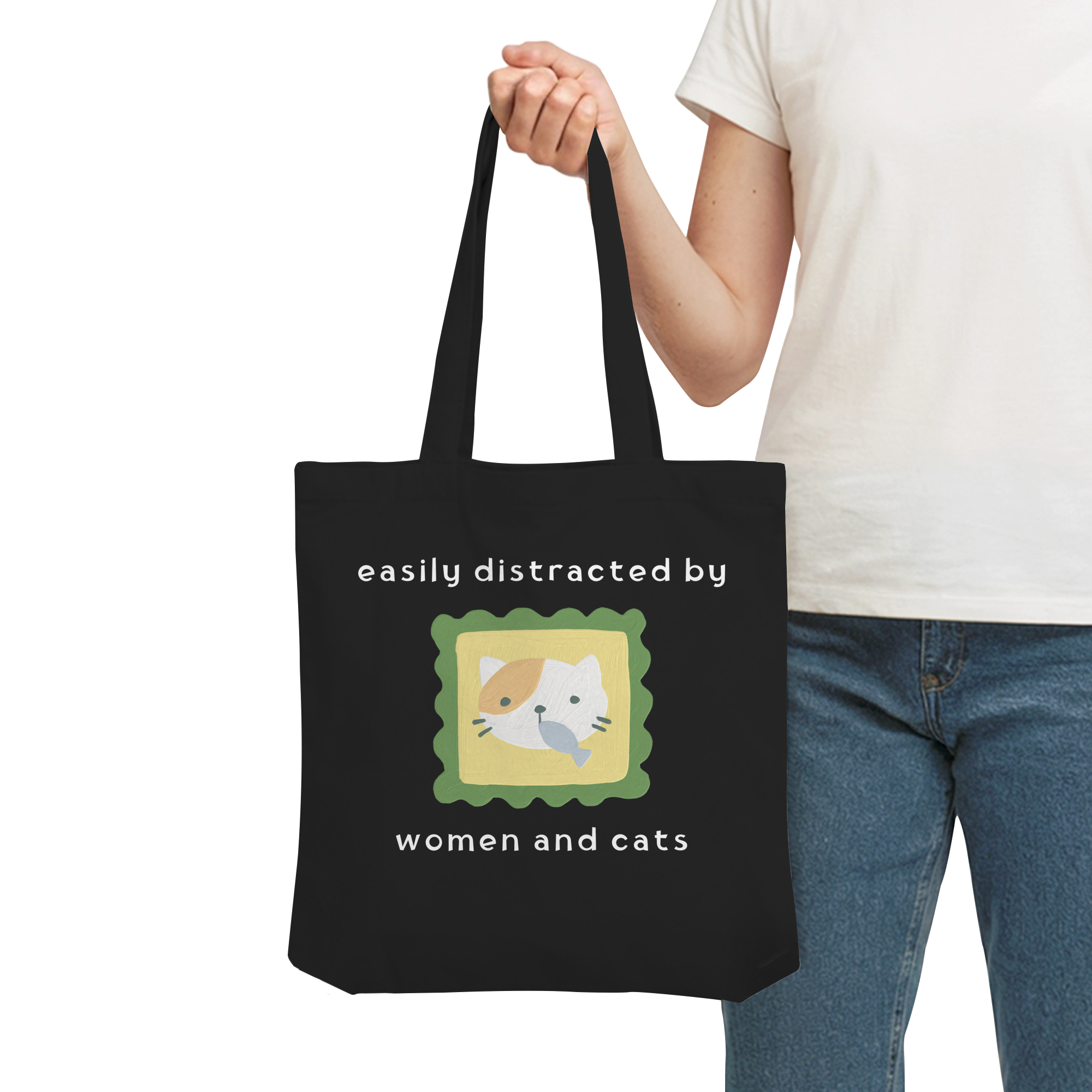 Easily Distracted by Women and Cats - Organic Tote-Bag