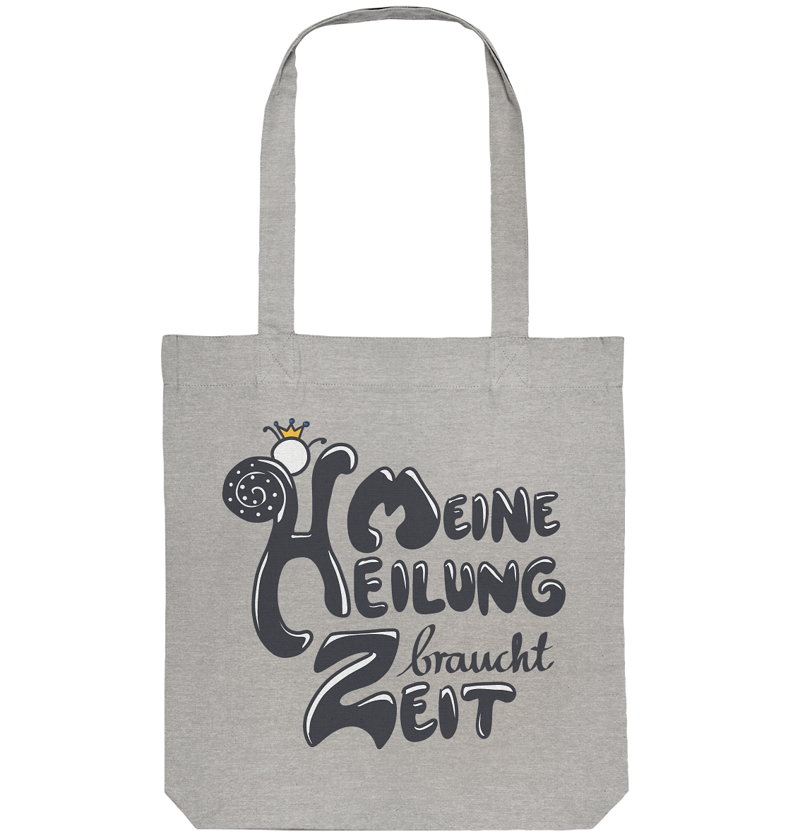 Meine Heilung braucht Zeit "Schwarze Edition" Backprint - Organic Tote-Bag