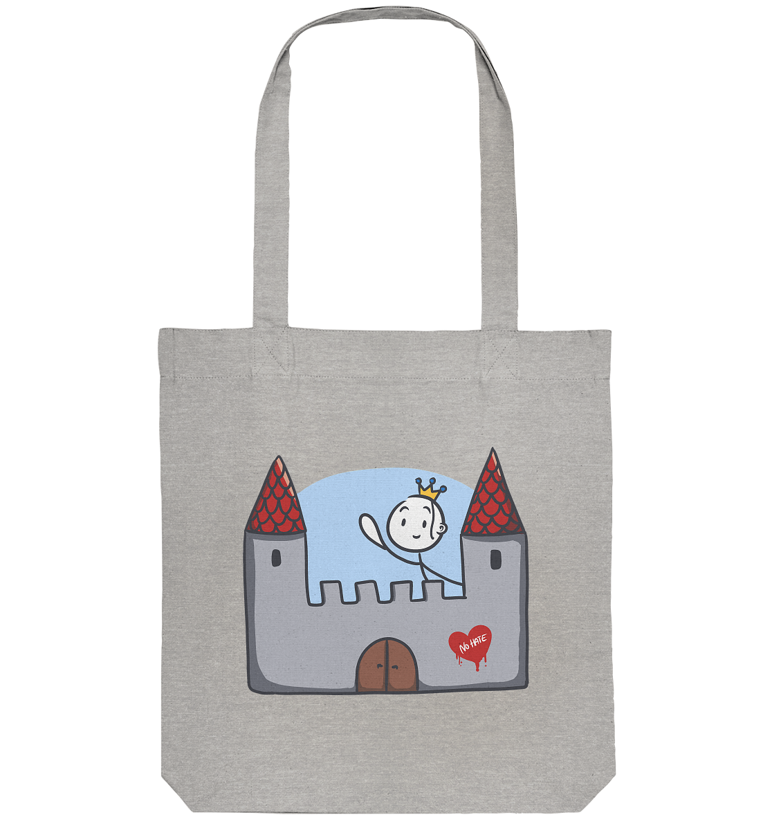 Seelenmännchen "Schloss Edition" Frontprint (hell) - Organic Tote-Bag