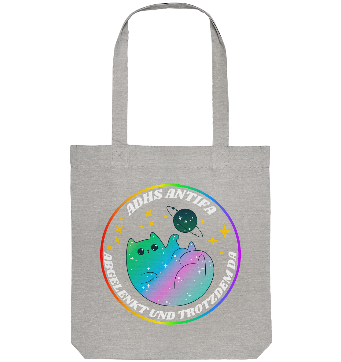 ADHS Antifa: Abgelenkt und trotzdem da "Space Cat Edition" - Organic Tote-Bag