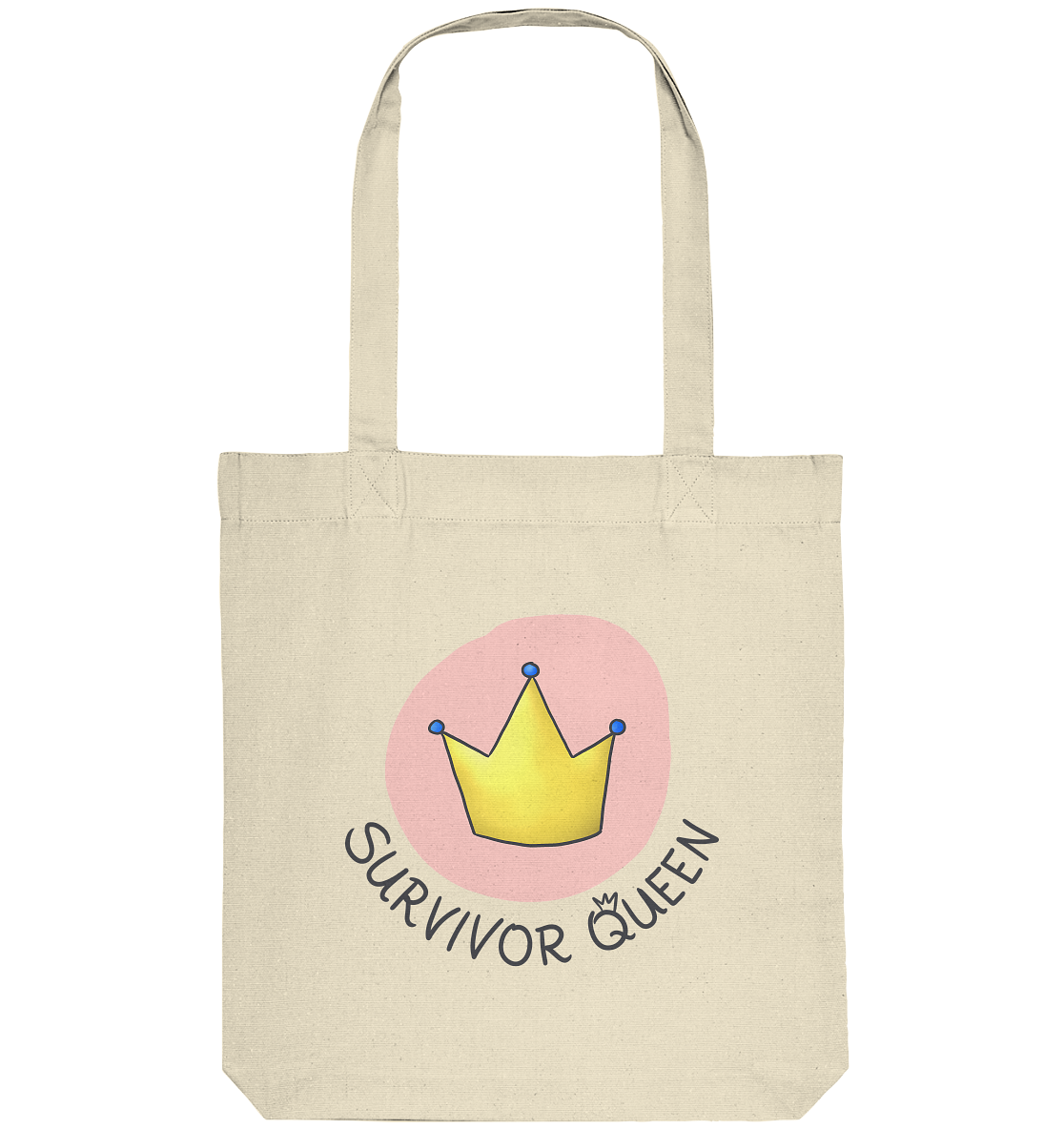 Survivor Queens Logo "Schriftzug Edition" (hell) - Organic Tote-Bag