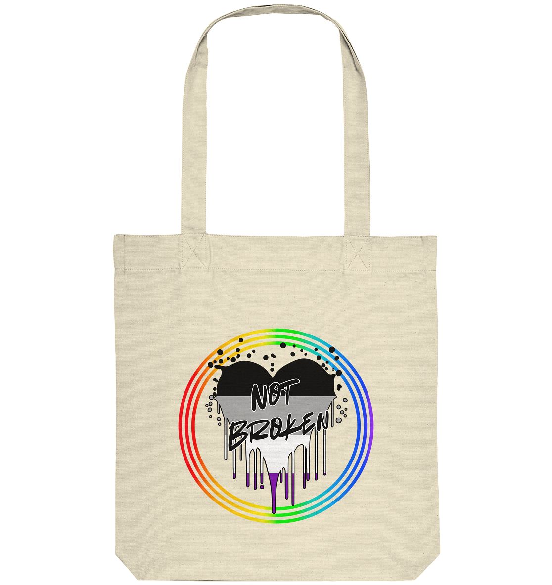 Asexual Not Broken "Regenbogenkreis Edition" - Organic Tote-Bag