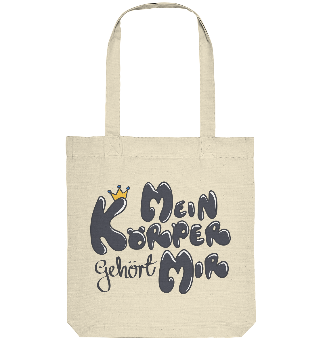 Mein Körper gehört mir "Schwarze Edition" Backprint - Organic Tote-Bag