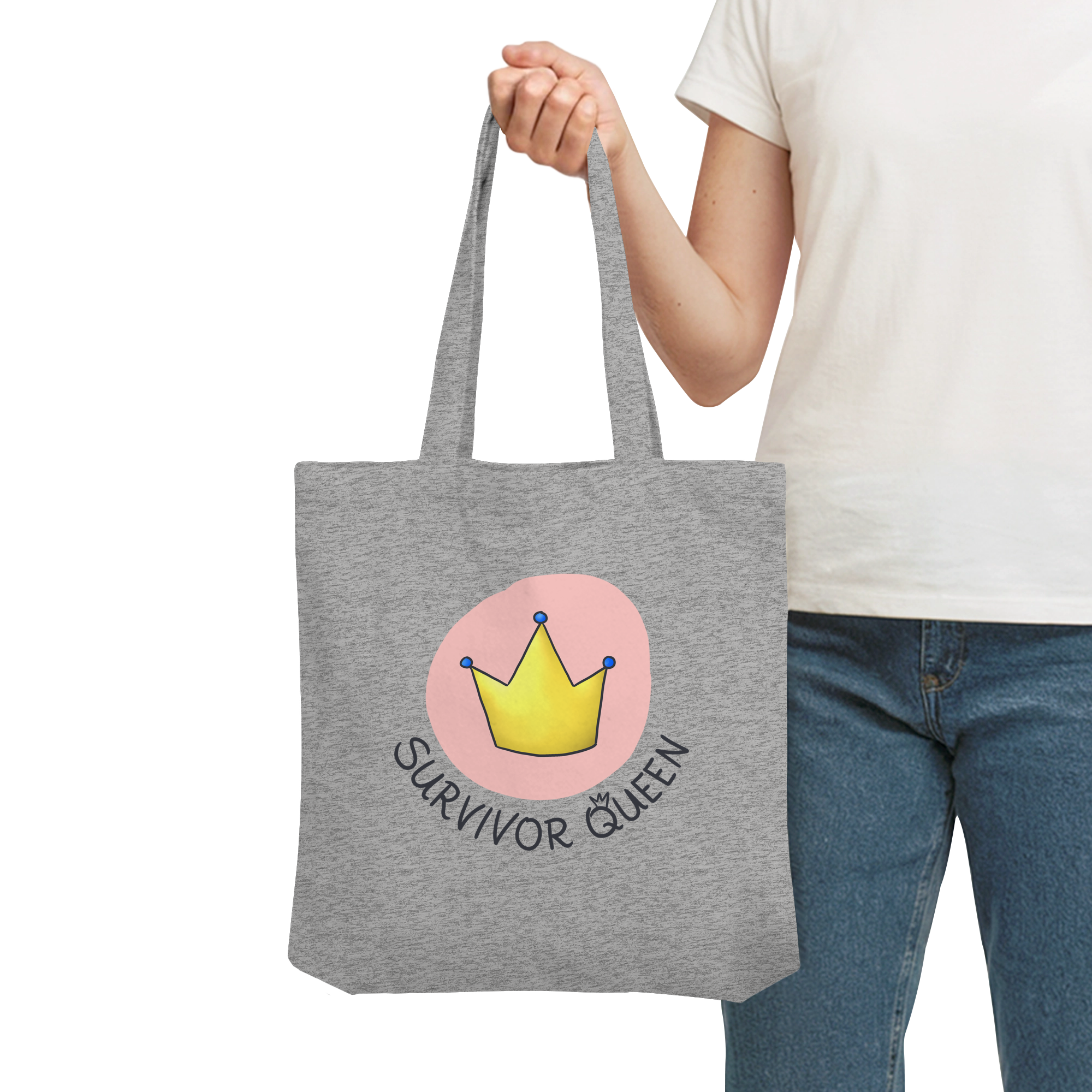 Survivor Queens Logo "Schriftzug Edition" (hell) - Organic Tote-Bag