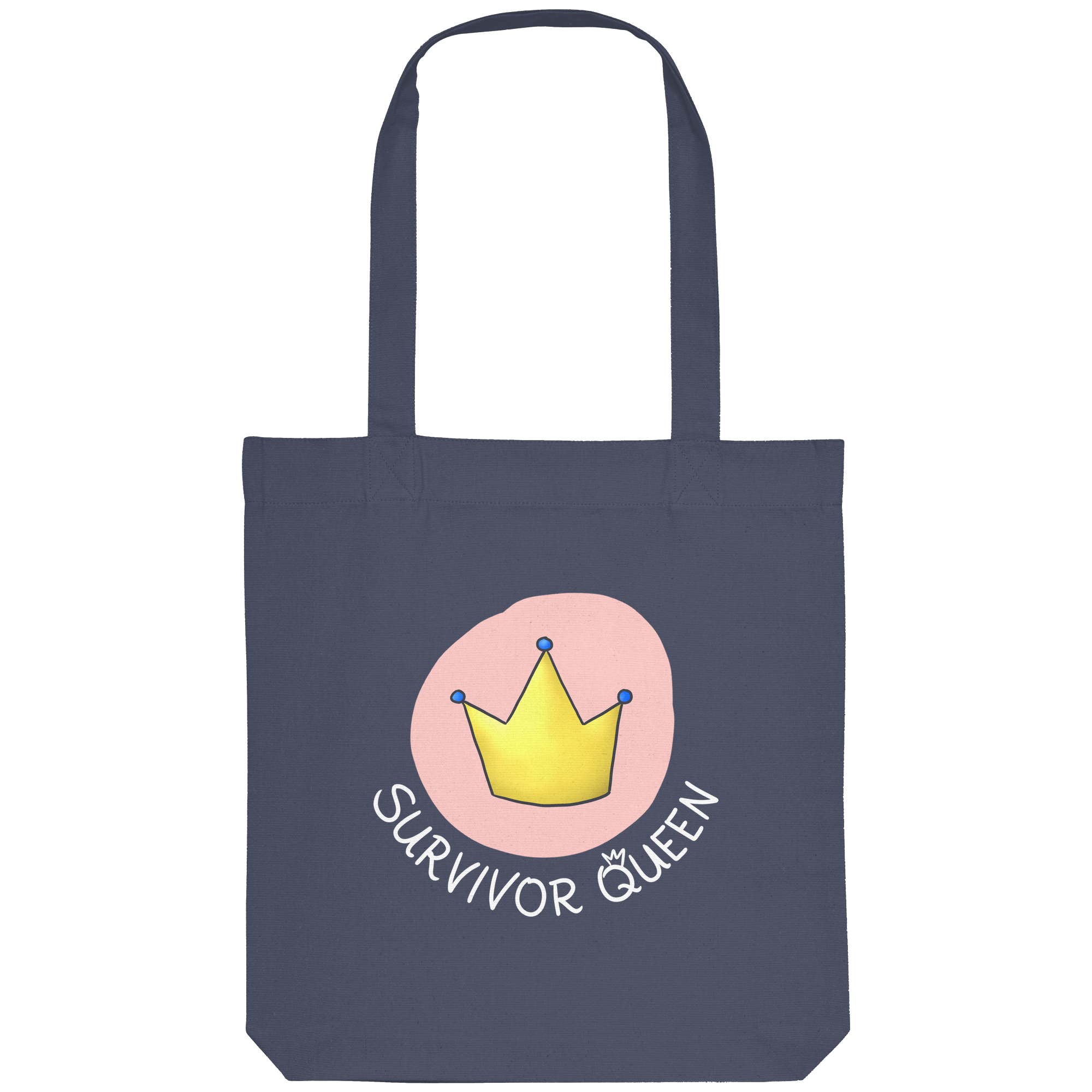Survivor Queens Logo "Schriftzug Edition" (dunkel) - Organic Tote-Bag