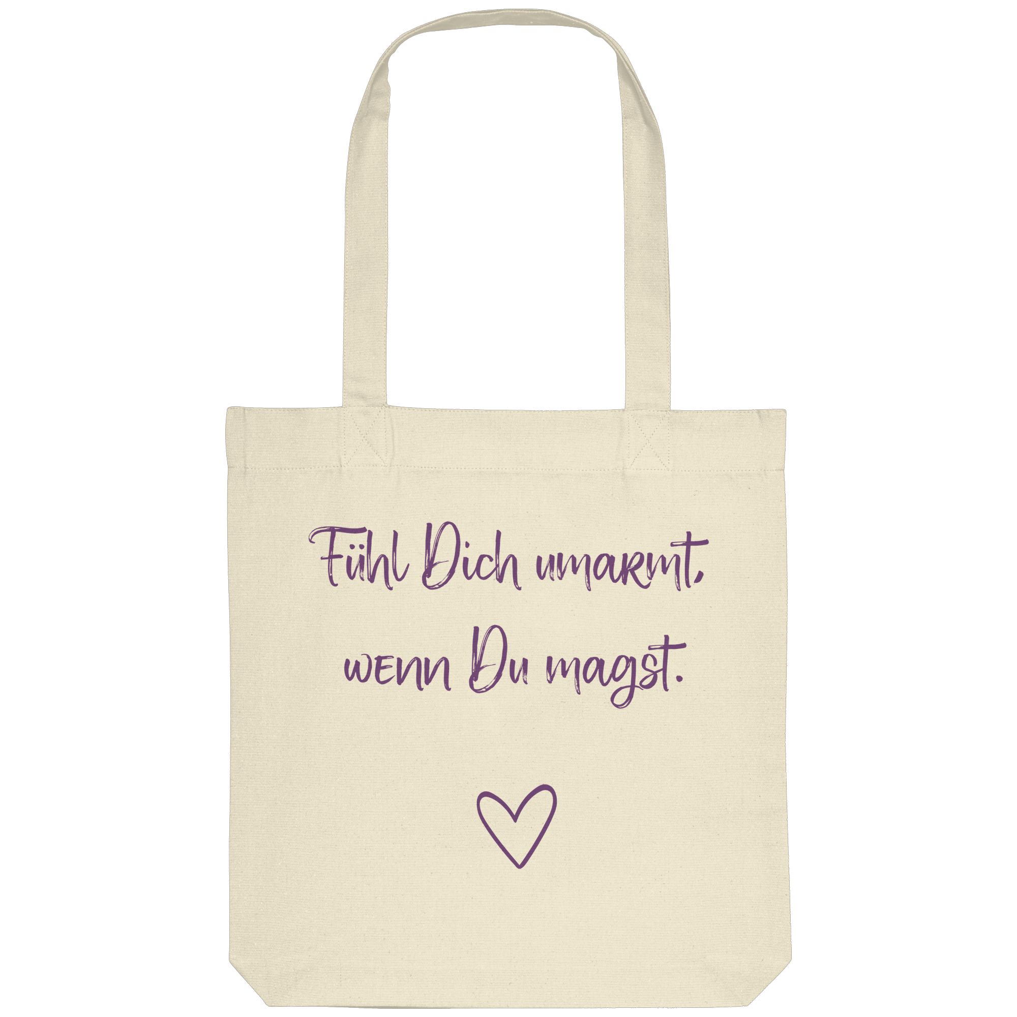 Fühl Dich umarmt, wenn Du magst "Lila Herz Edition" - Organic Tote-Bag