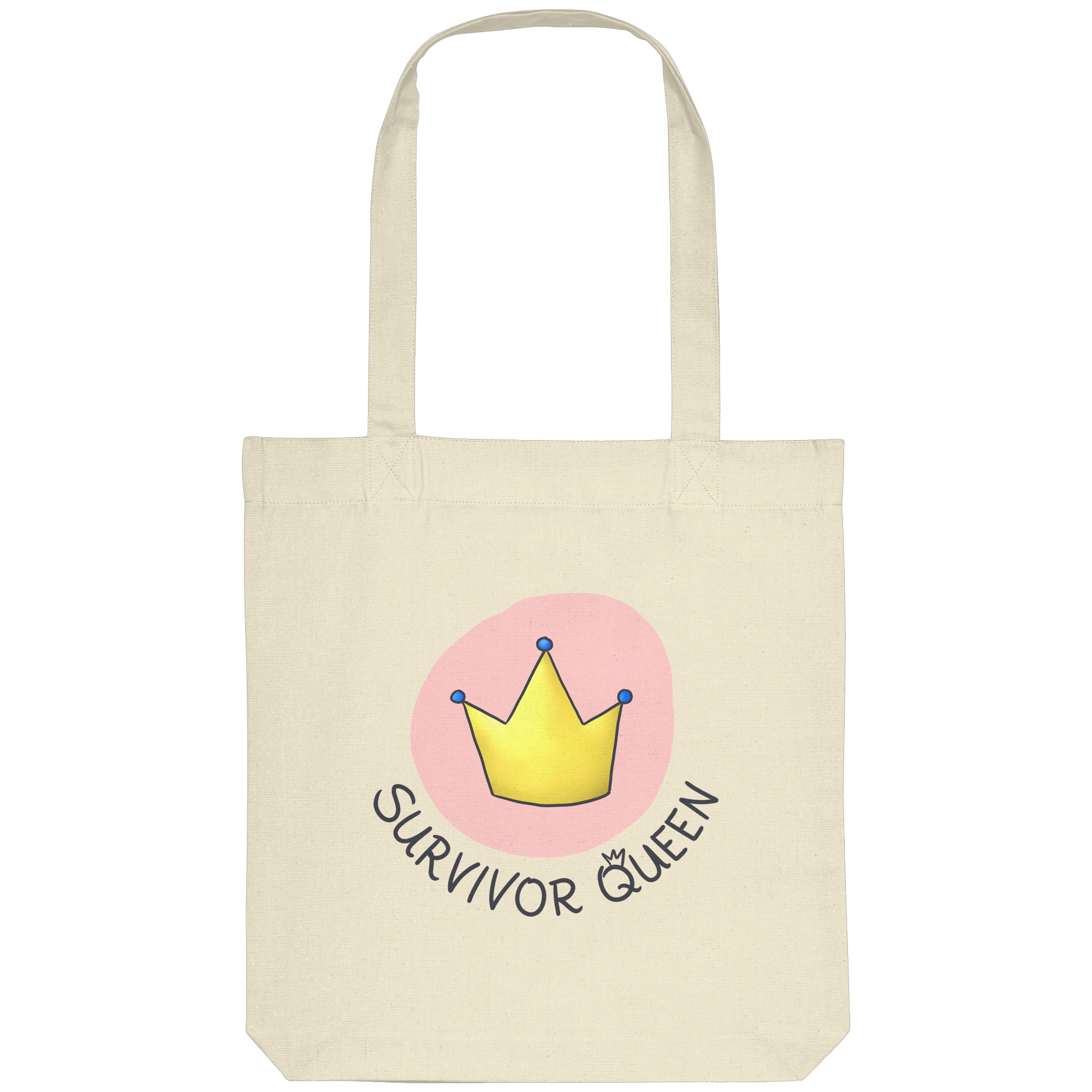 Survivor Queens Logo "Schriftzug Edition" (hell) - Organic Tote-Bag