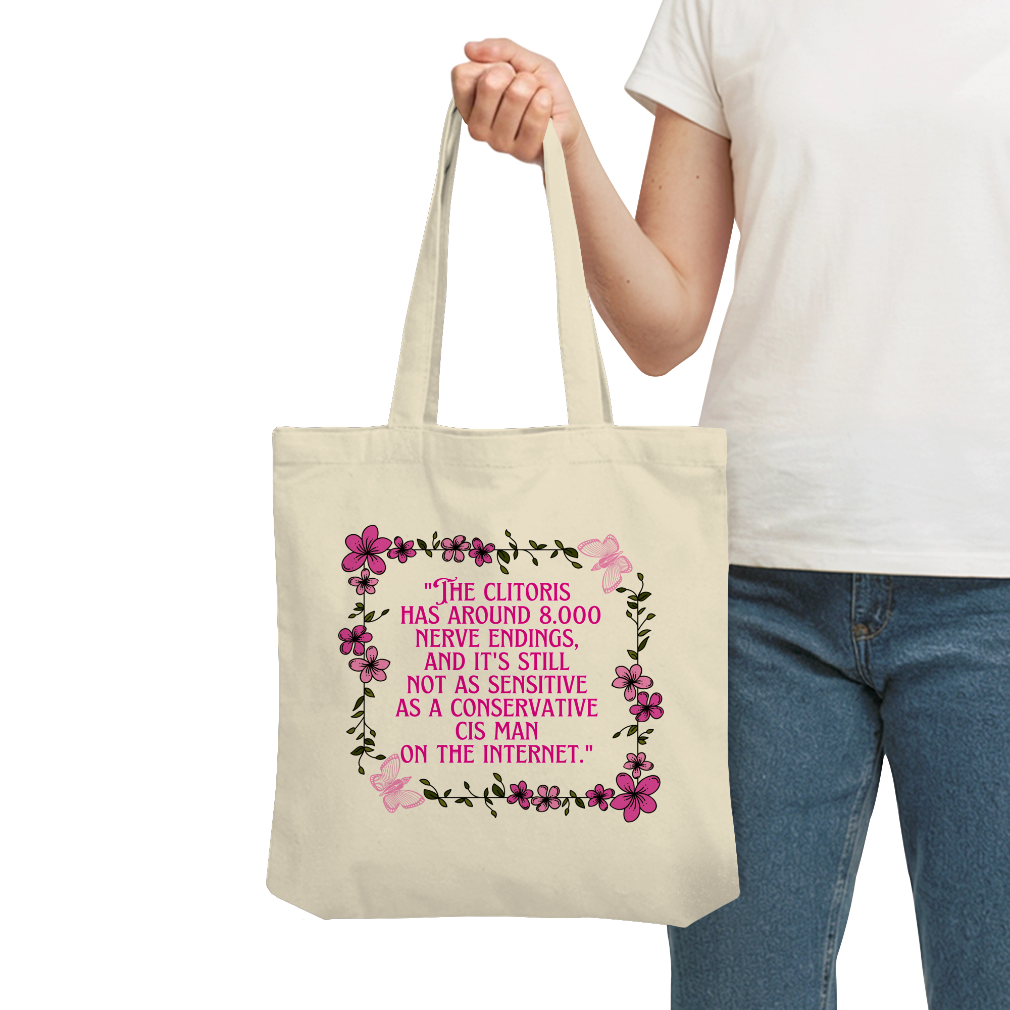 The Clitoris has around 8.000 Nerve Endings - Organic Tote-Bag