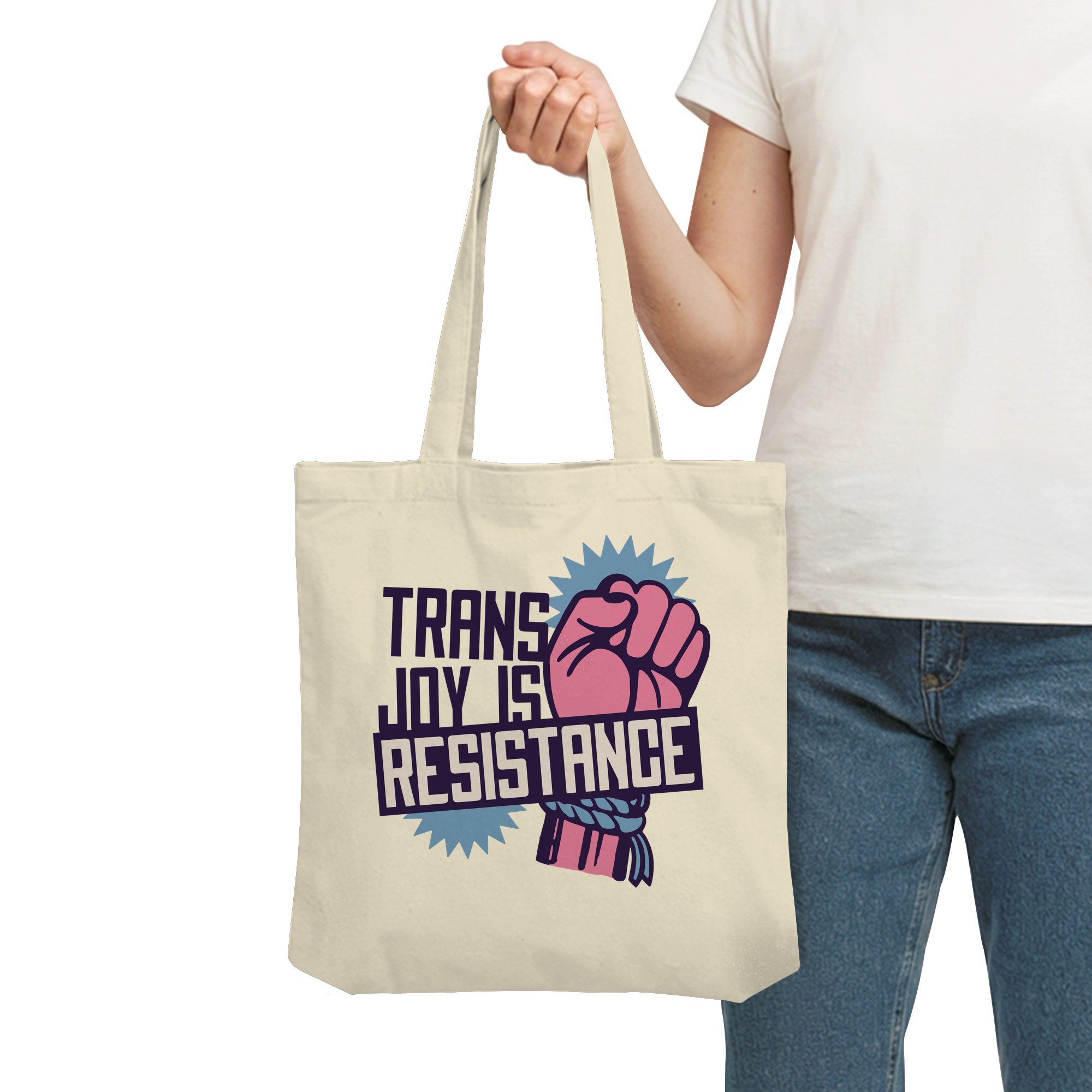 Trans Joy Is Resistance "Raised Fist Edition" - Organic Tote-Bag