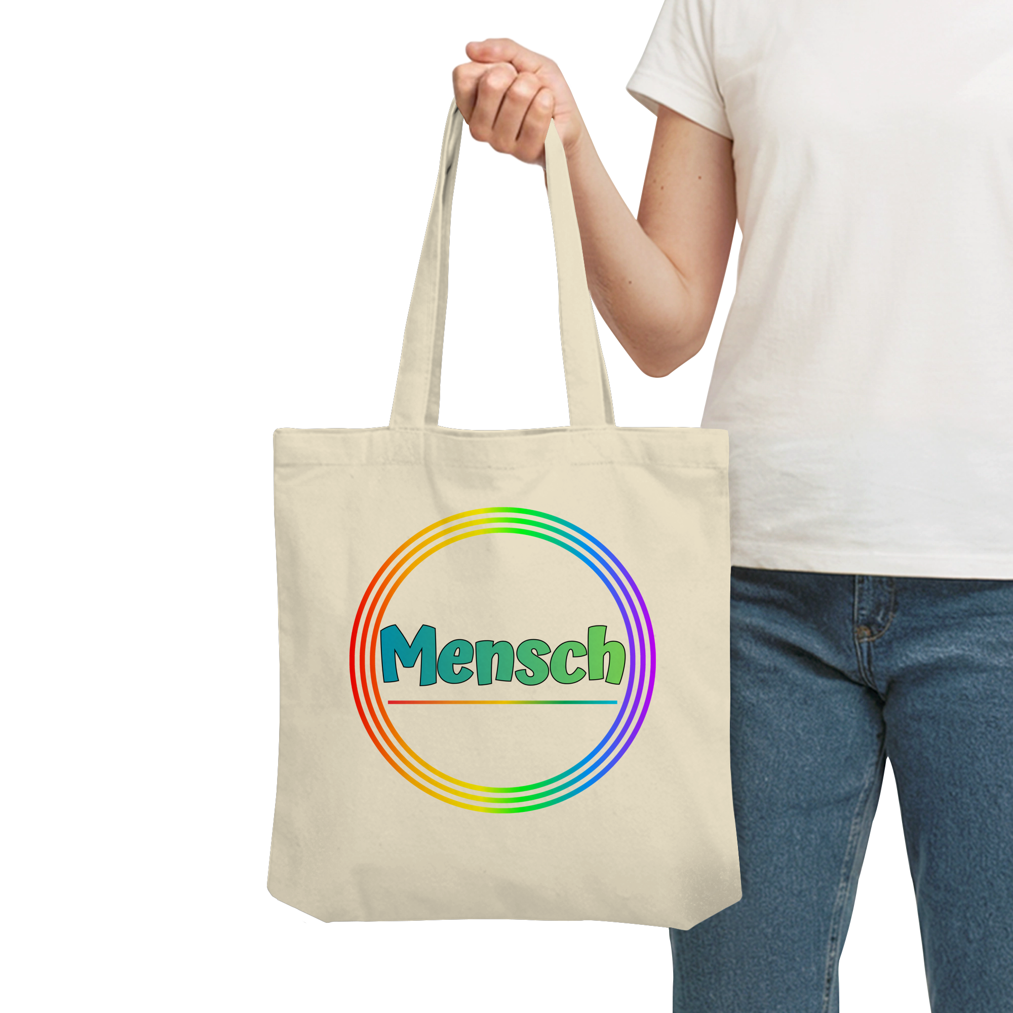 Mensch Pronomen Regenbogenkreis - Organic Tote-Bag
