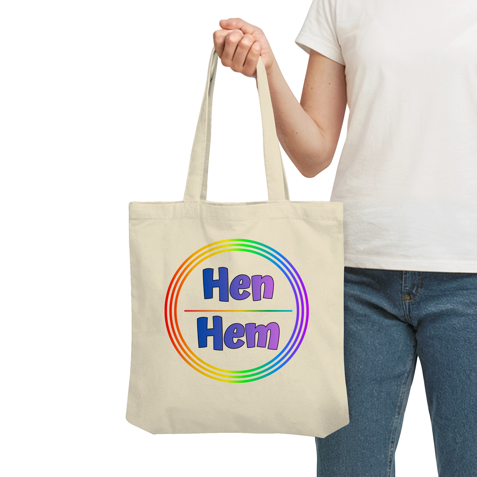 Hen/Hem Pronomen Regenbogenkreis - Organic Tote-Bag