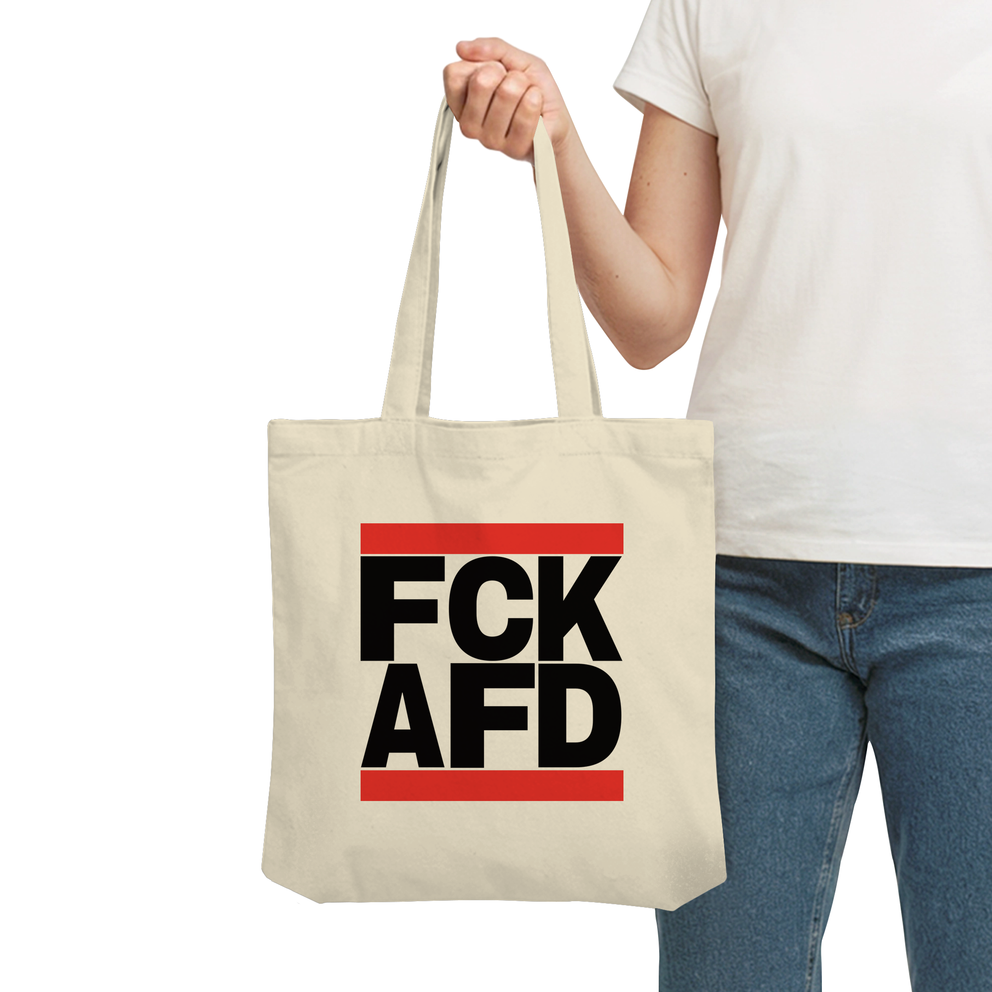 FCK AFD (schwarze Schrift) - Organic Tote-Bag