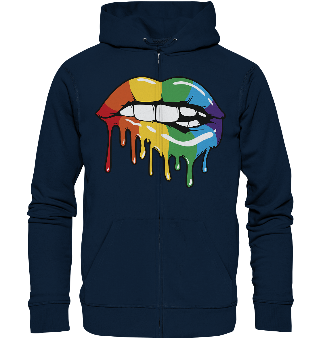 Regenbogen Lippen - Organic Zipper