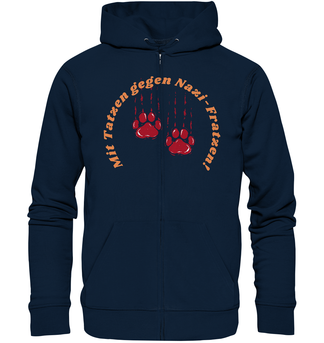 Mit Tatzen gegen Nazi Fratzen - Organic Zipper