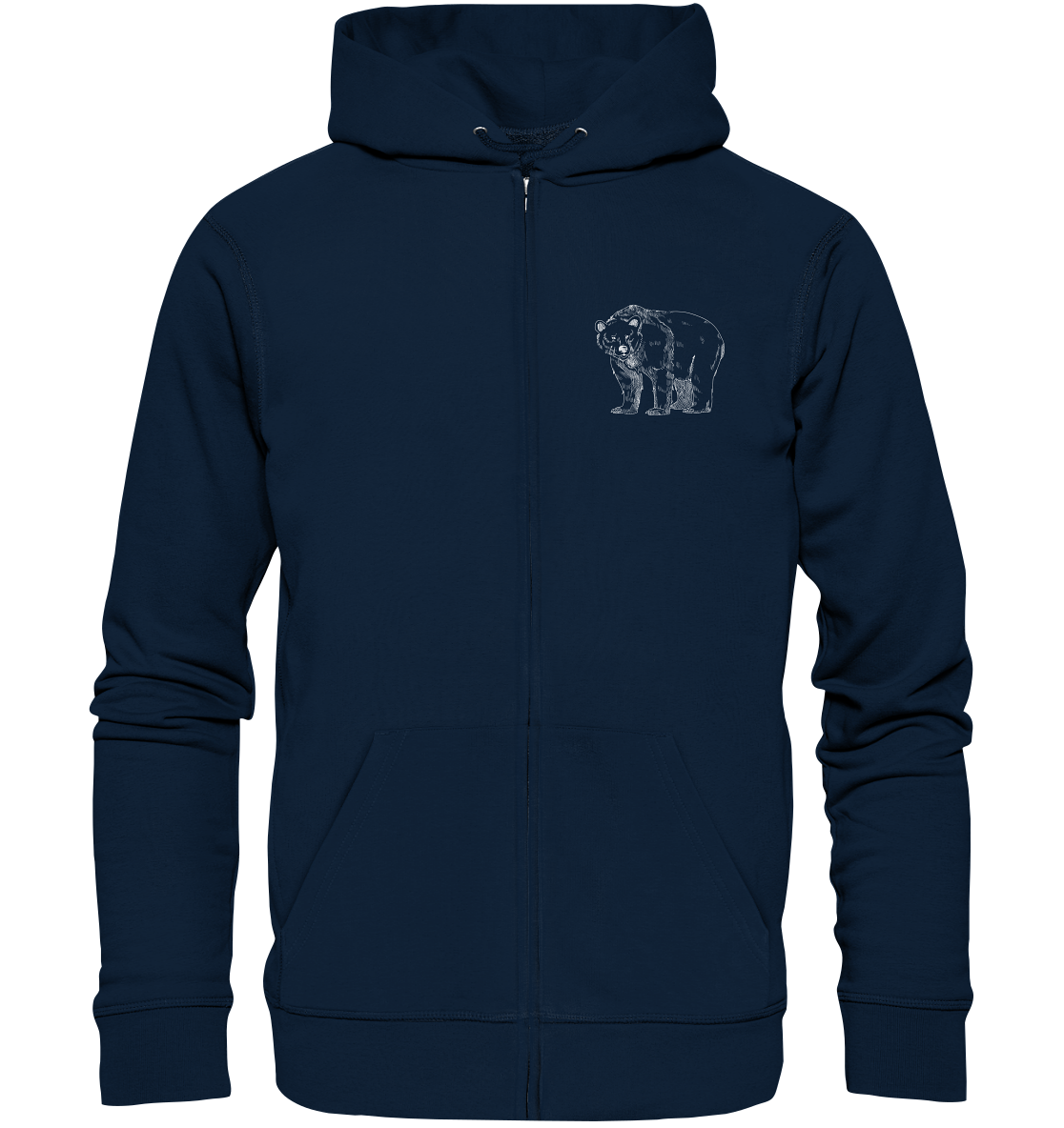 Team Bär Backprint (weiß) - Organic Zipper