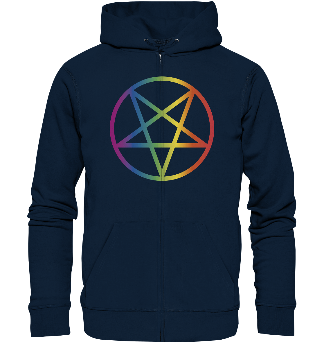 Regenbogen Pentagramm Unisex Sweatjacke