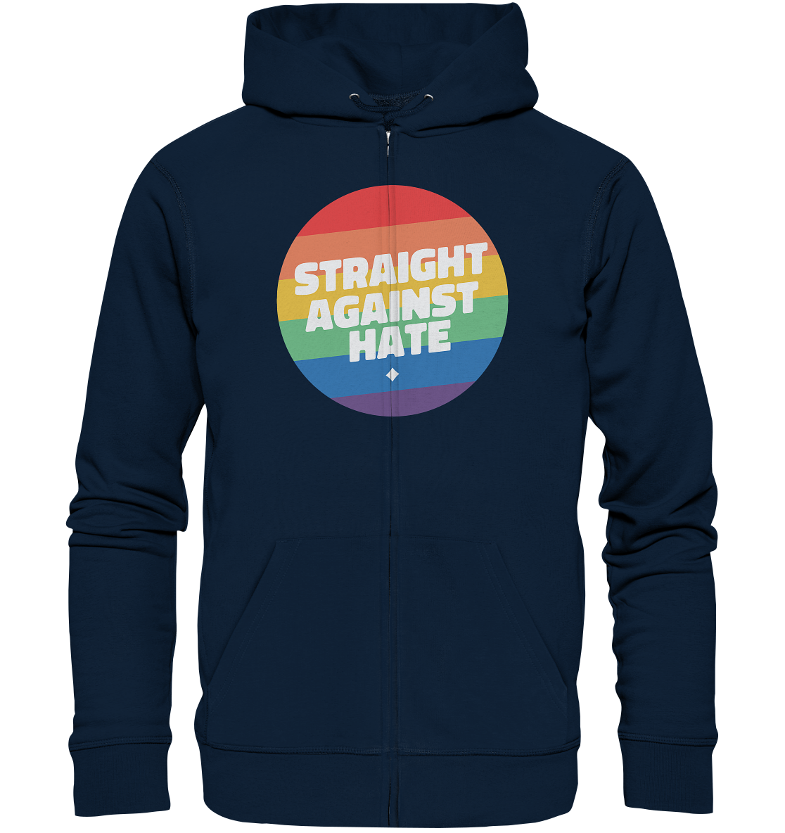 Straight Against Hate Badge - Organic Zipper
