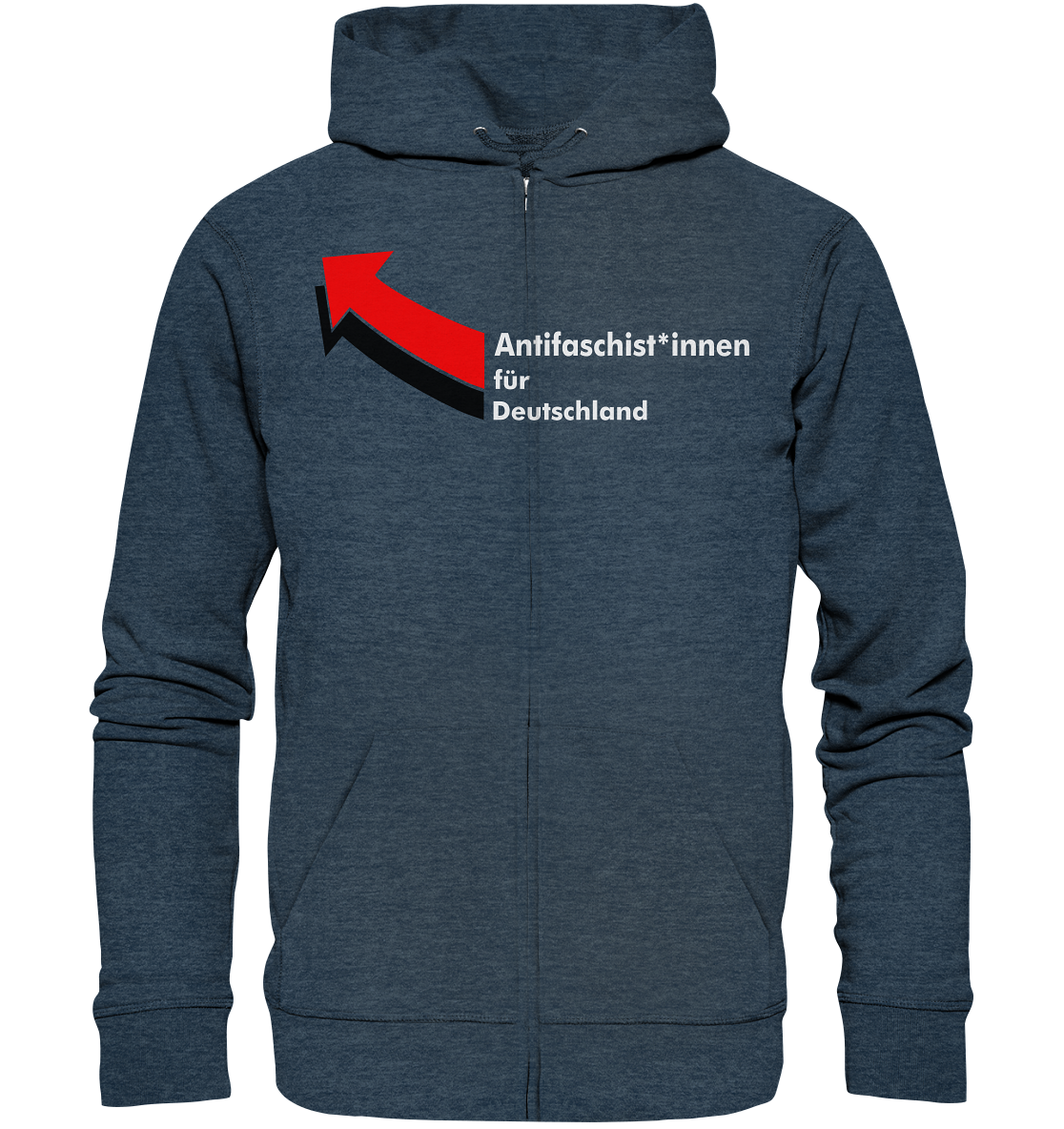 Antifaschist*innen für Deutschland (weiße Schrift) - Organic Zipper