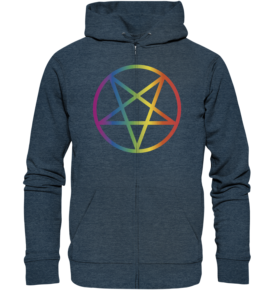 Regenbogen Pentagramm Unisex Sweatjacke