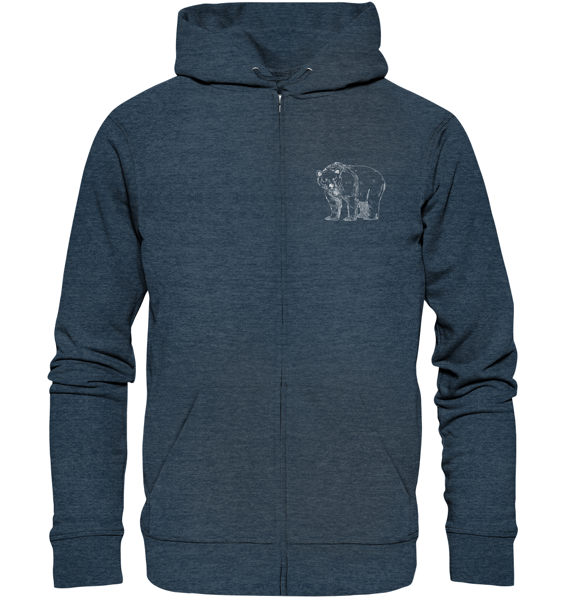 Team Bär Backprint (weiß) - Organic Zipper