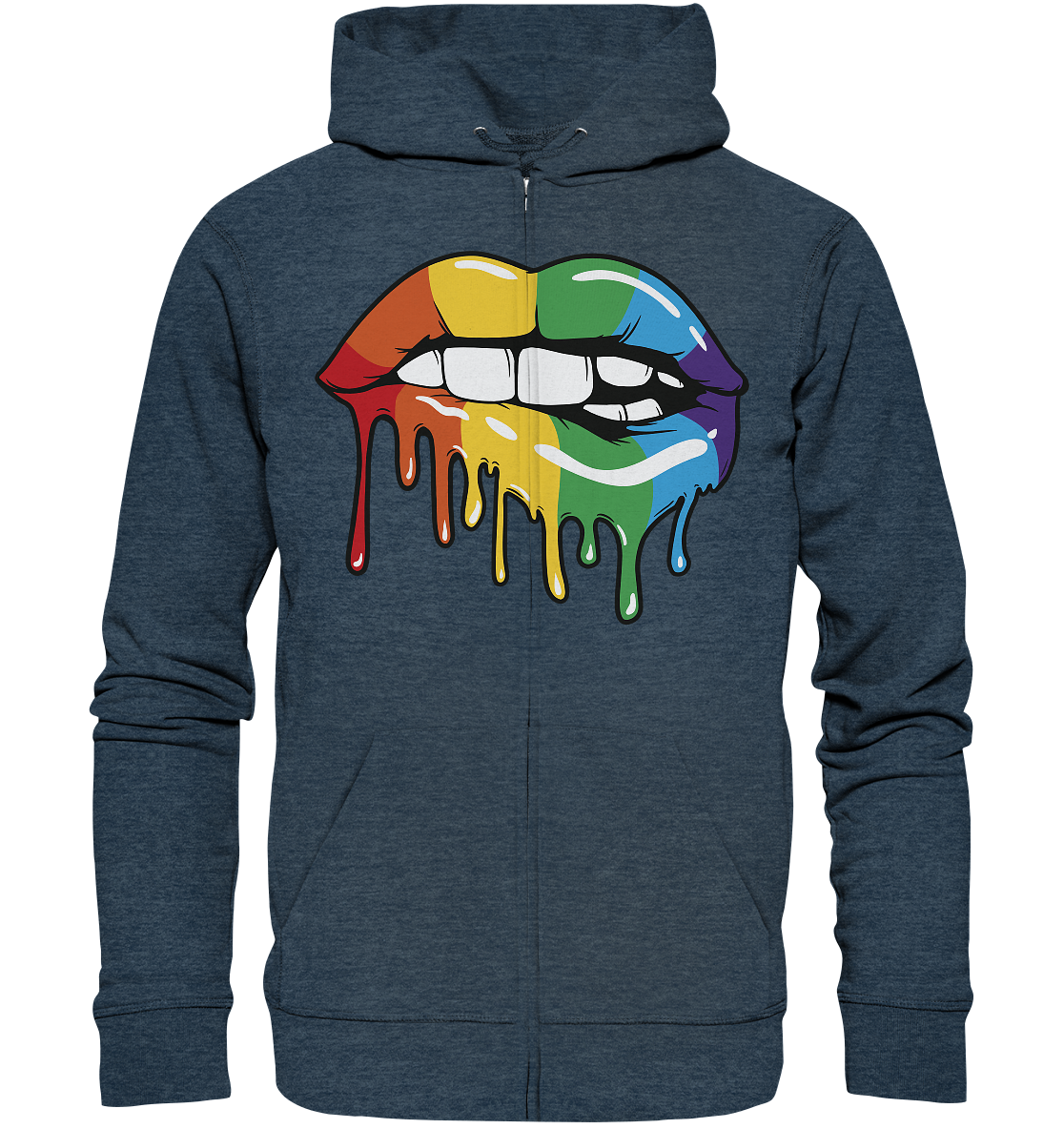 Regenbogen Lippen - Organic Zipper