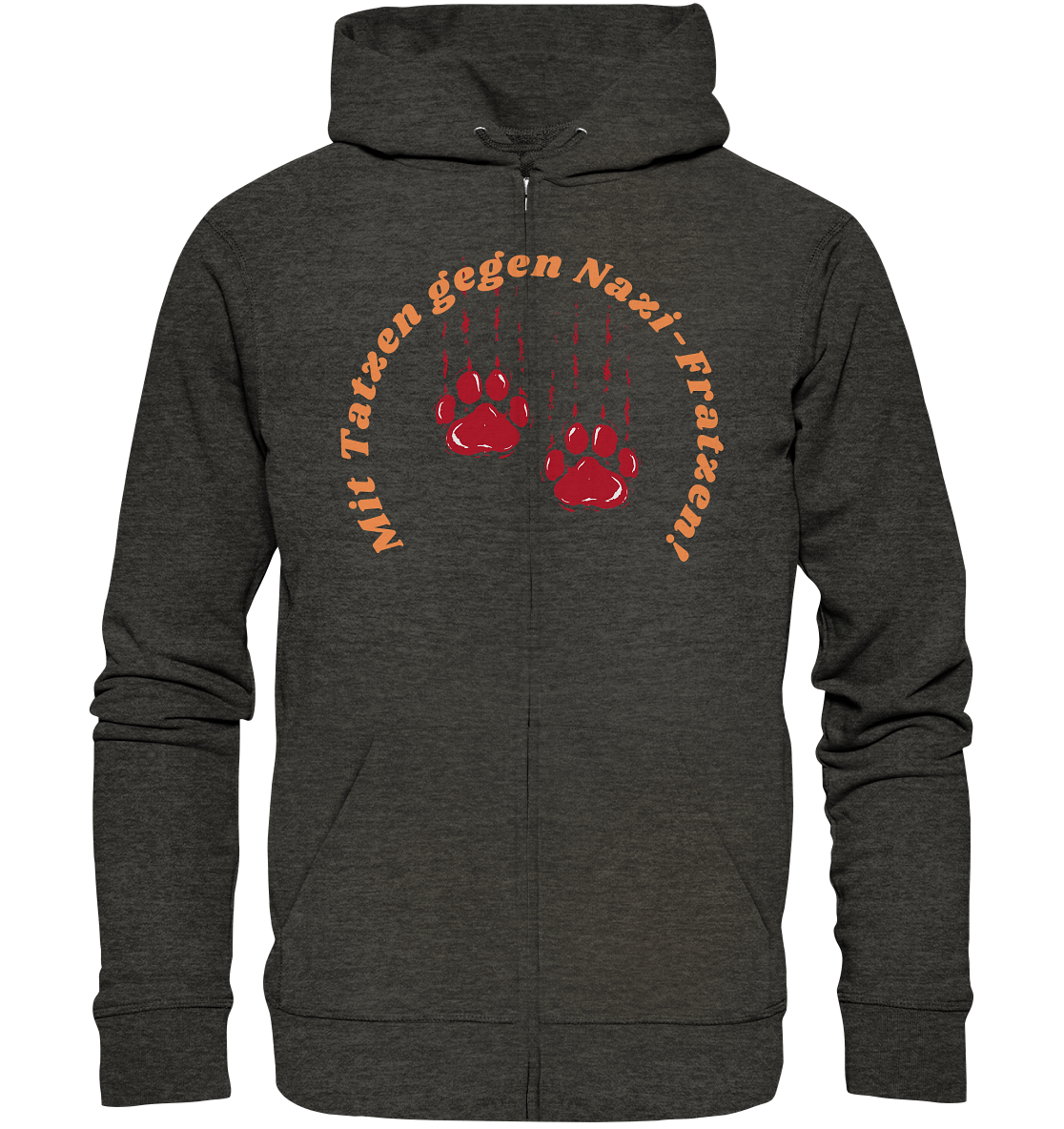 Mit Tatzen gegen Nazi Fratzen - Organic Zipper