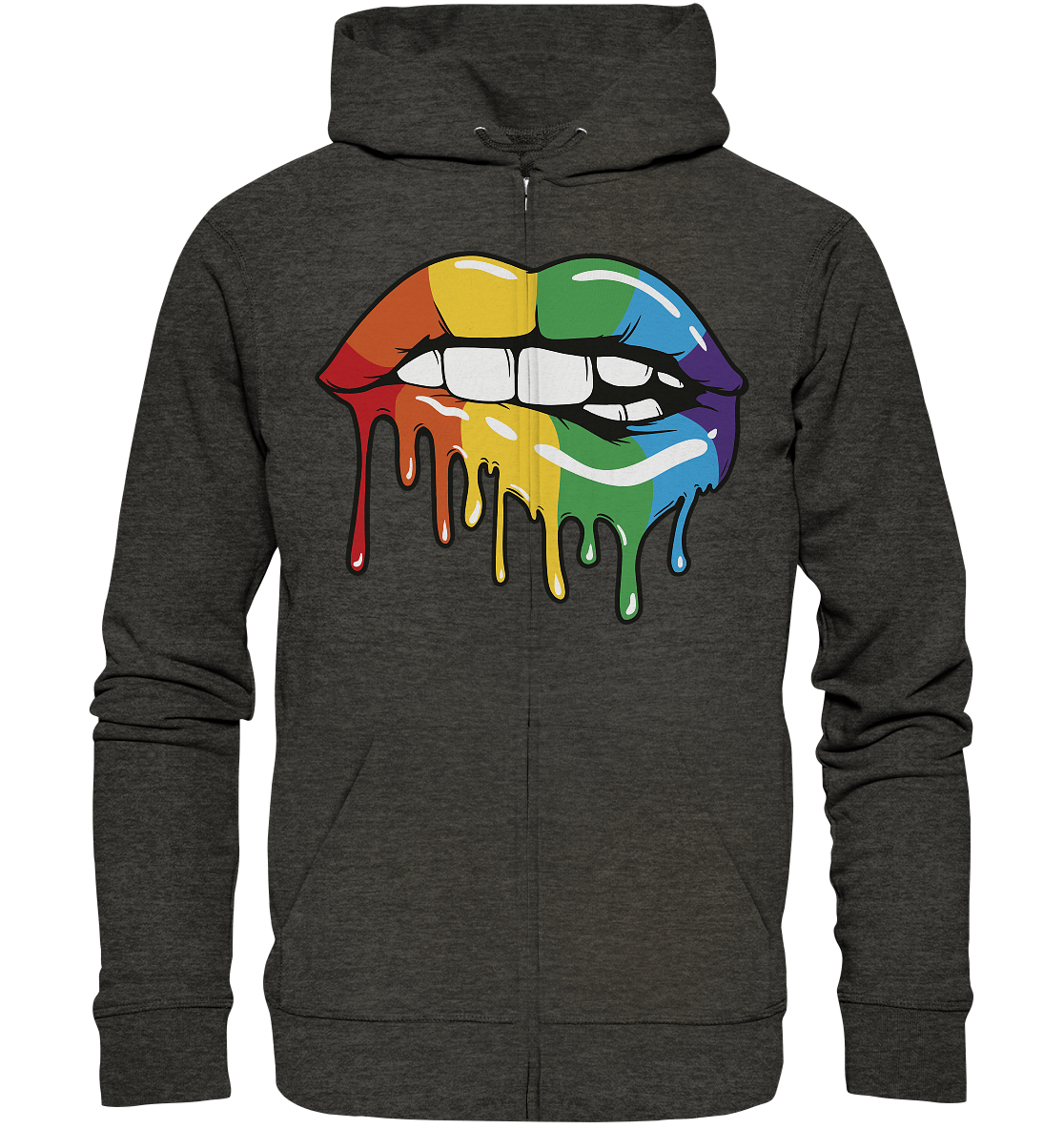 Regenbogen Lippen - Organic Zipper