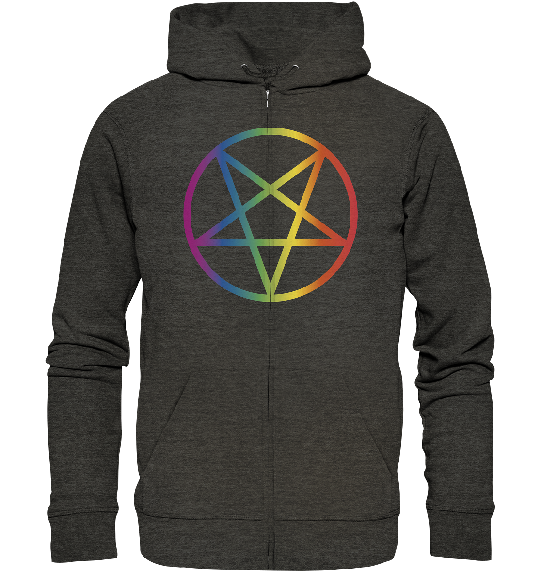 Regenbogen Pentagramm Unisex Sweatjacke