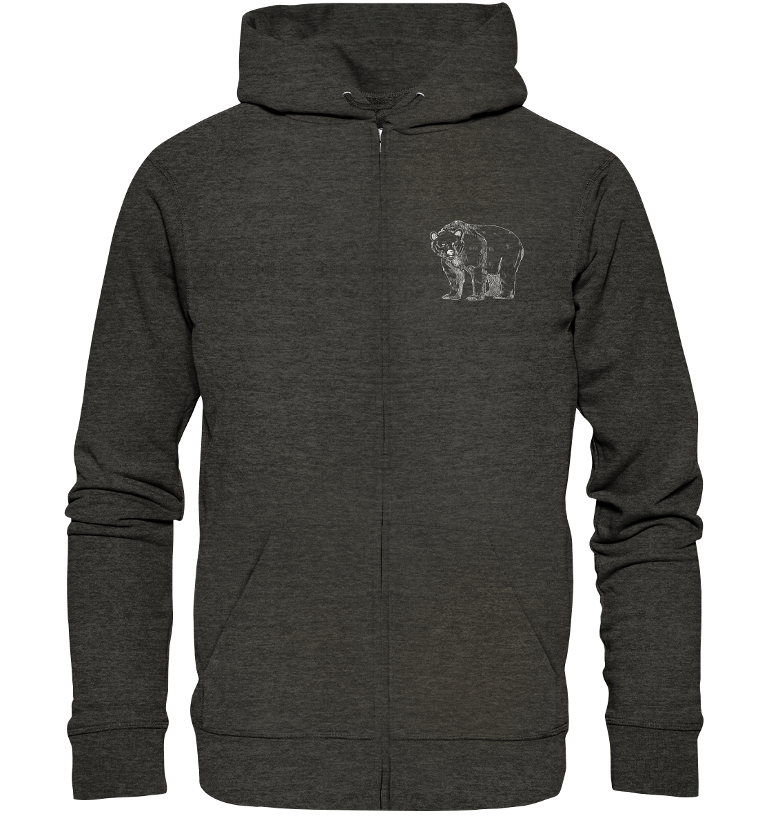 Team Bär Backprint (weiß) - Organic Zipper