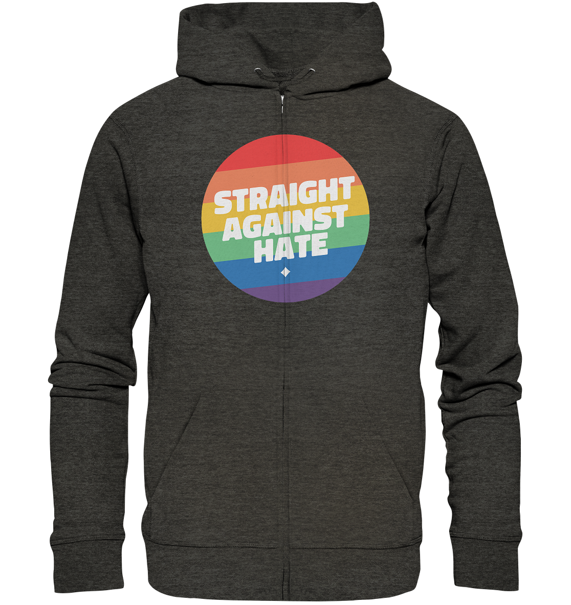 Straight Against Hate Badge - Organic Zipper