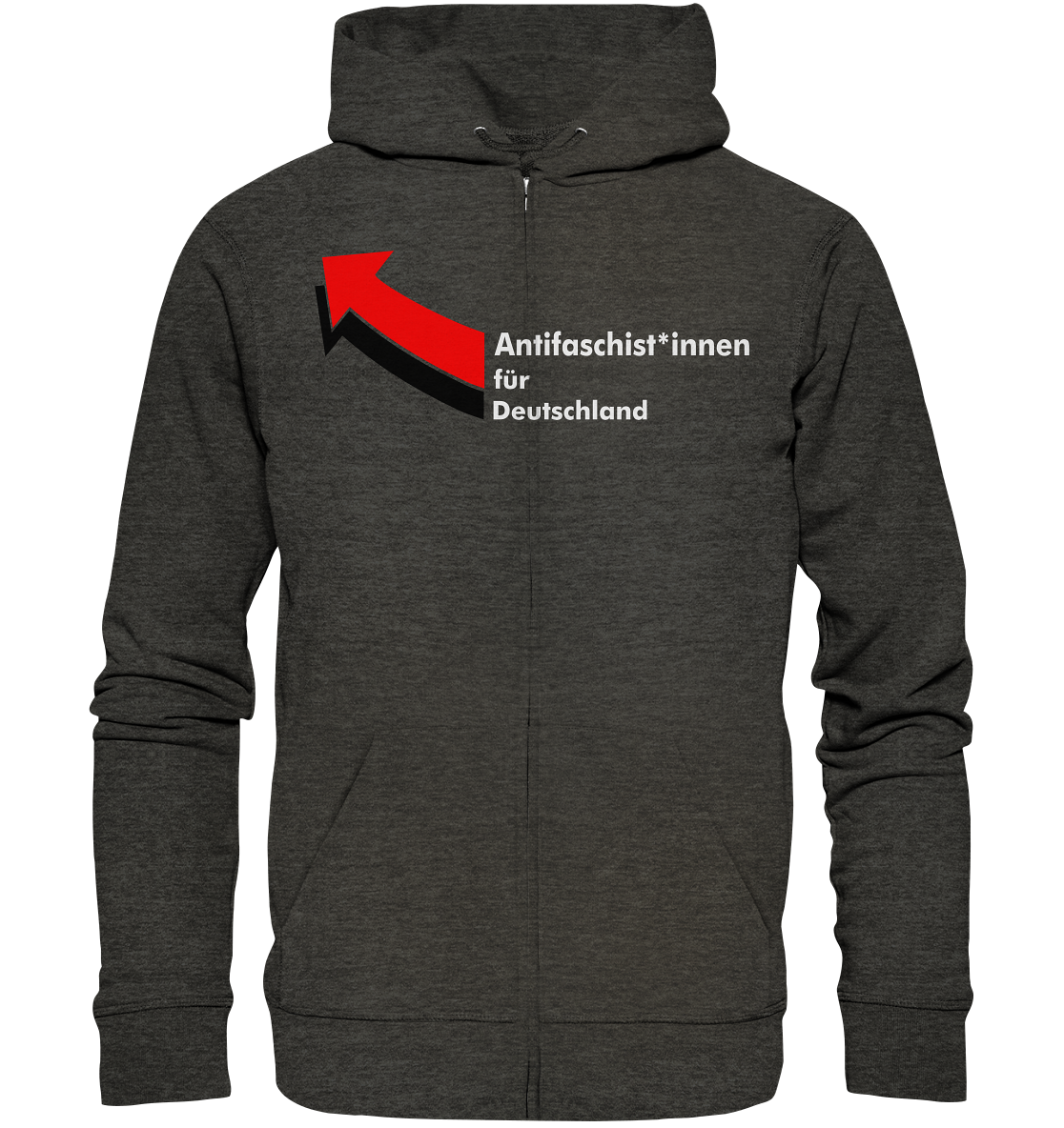 Antifaschist*innen für Deutschland (weiße Schrift) - Organic Zipper