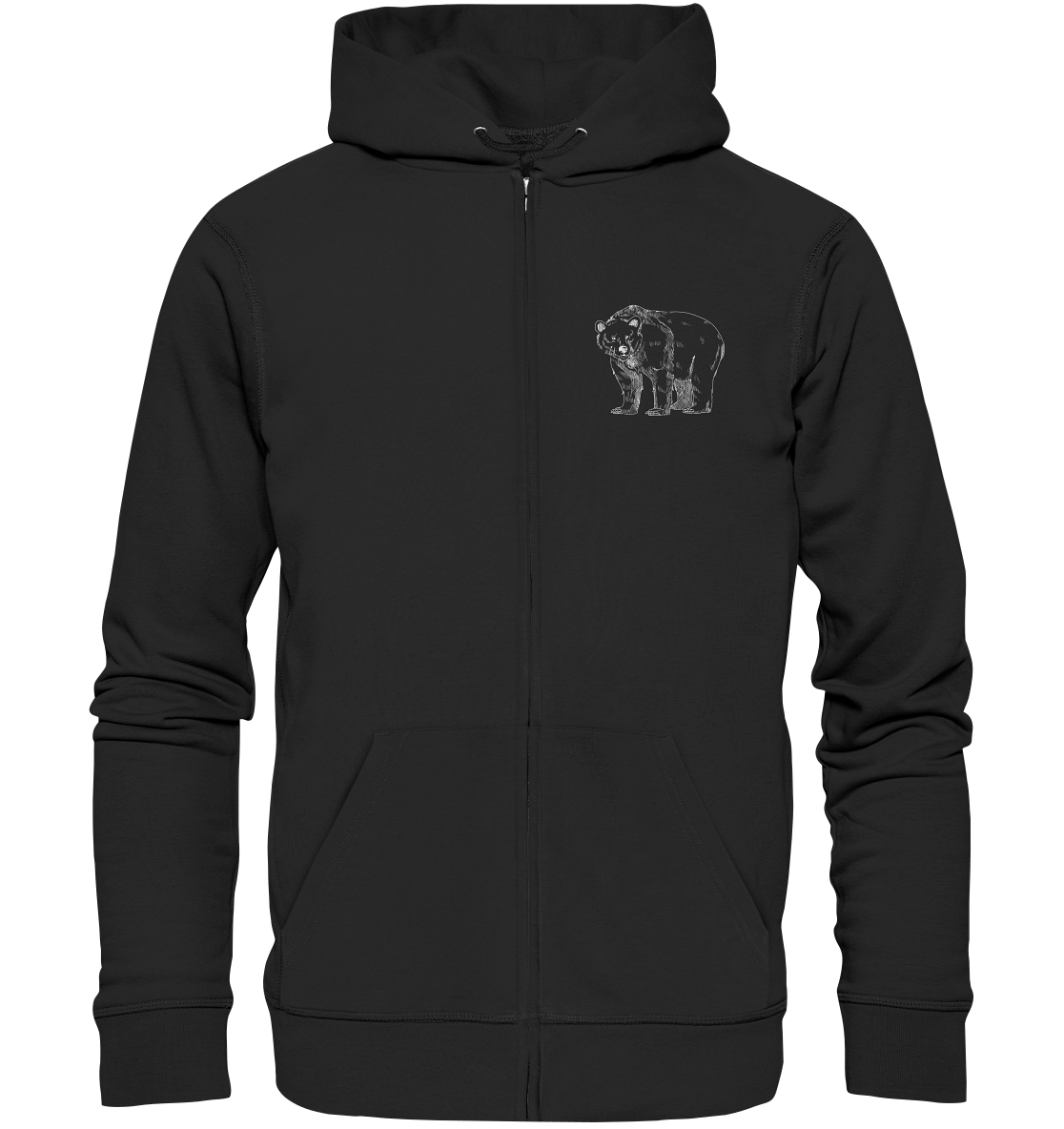 Team Bär Backprint (weiß) - Organic Zipper