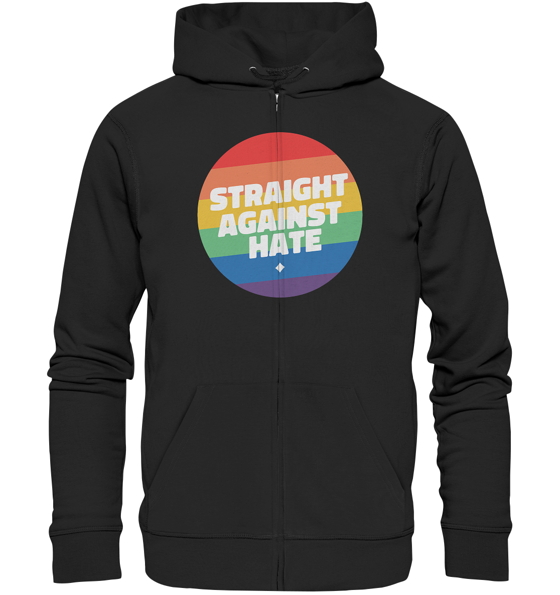 Straight Against Hate Badge - Organic Zipper