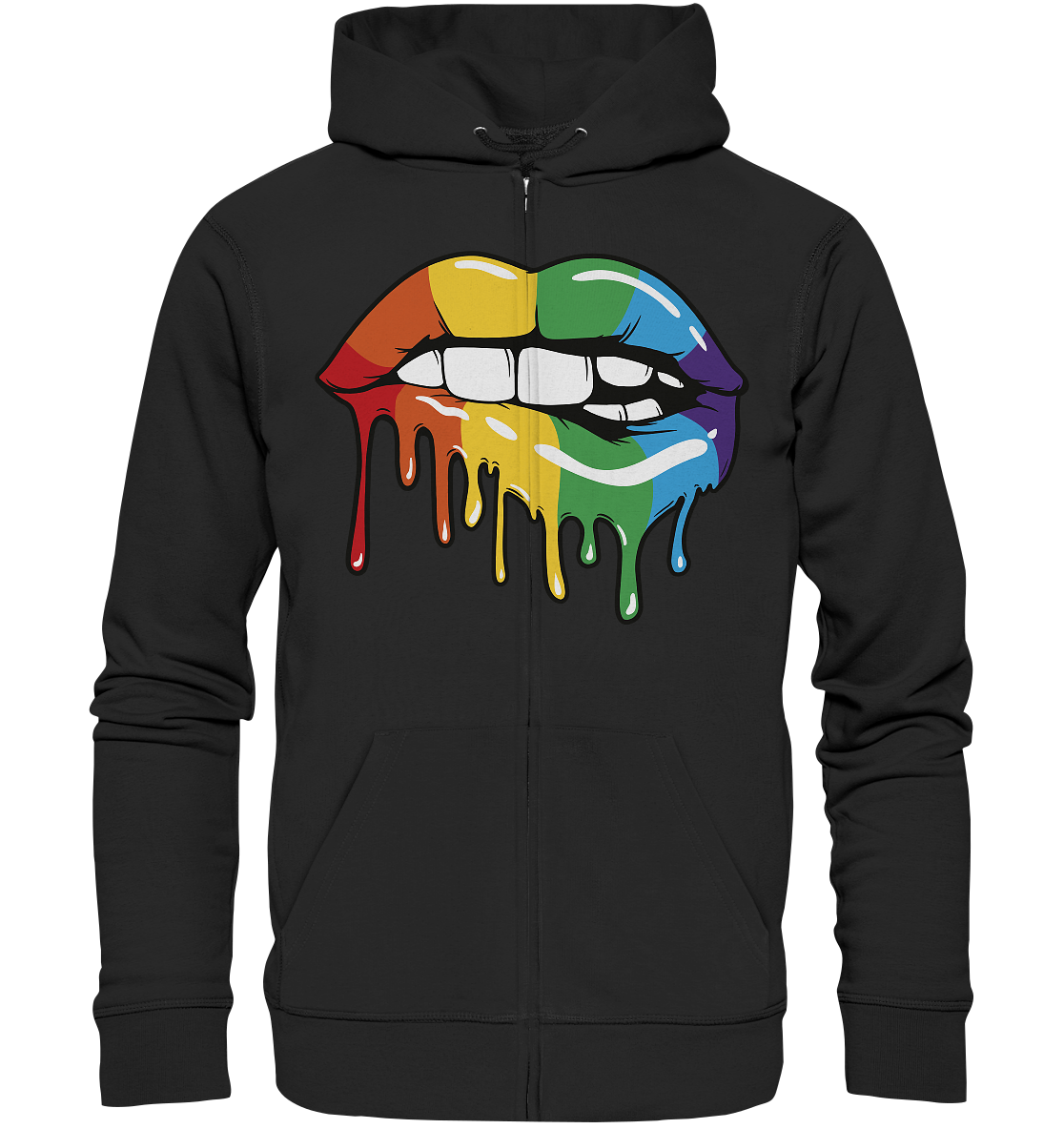Regenbogen Lippen - Organic Zipper