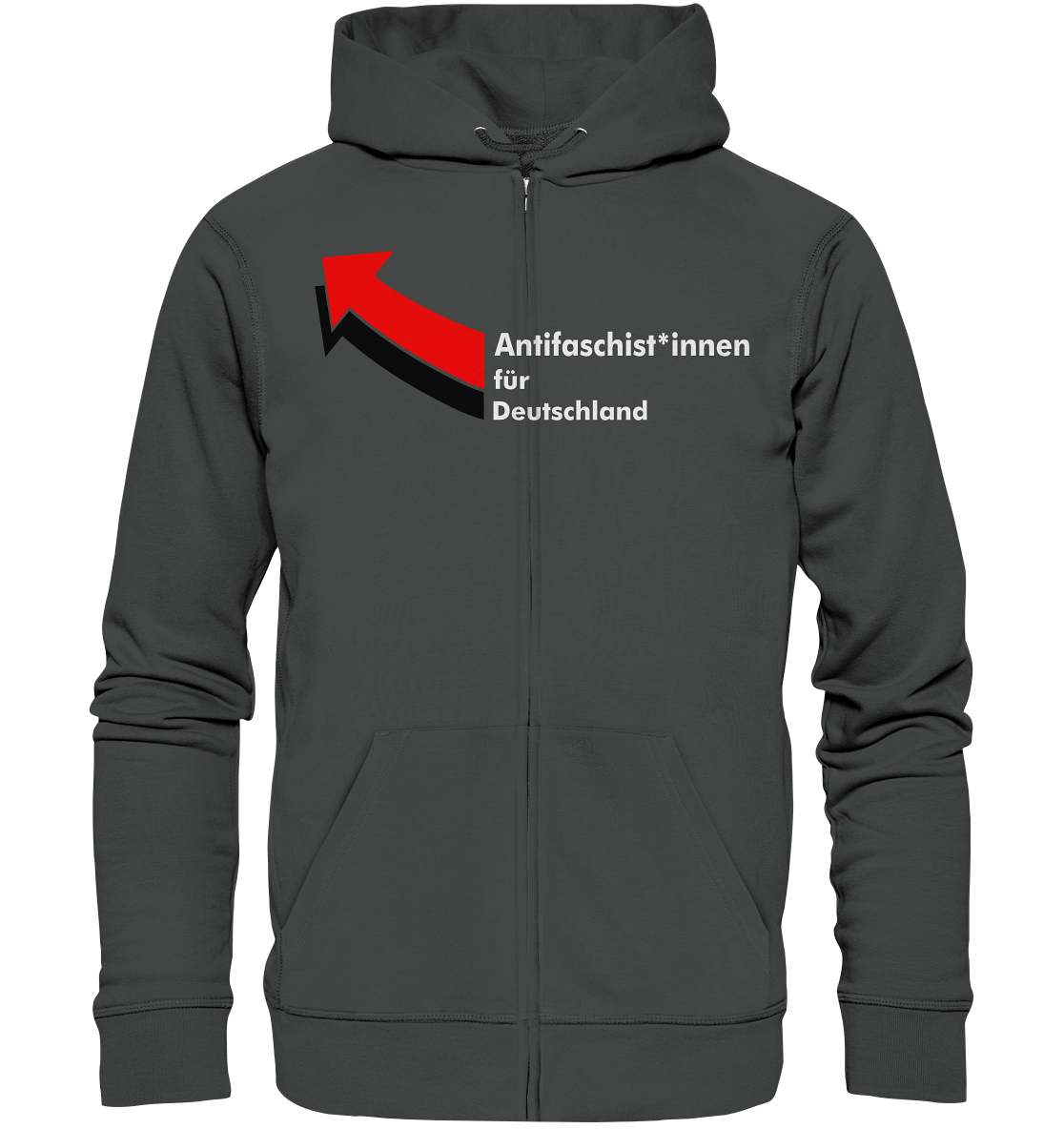 Antifaschist*innen für Deutschland (weiße Schrift) - Organic Zipper
