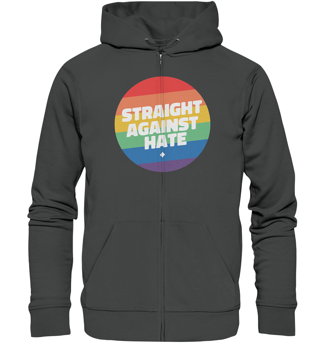 Straight Against Hate Badge - Organic Zipper