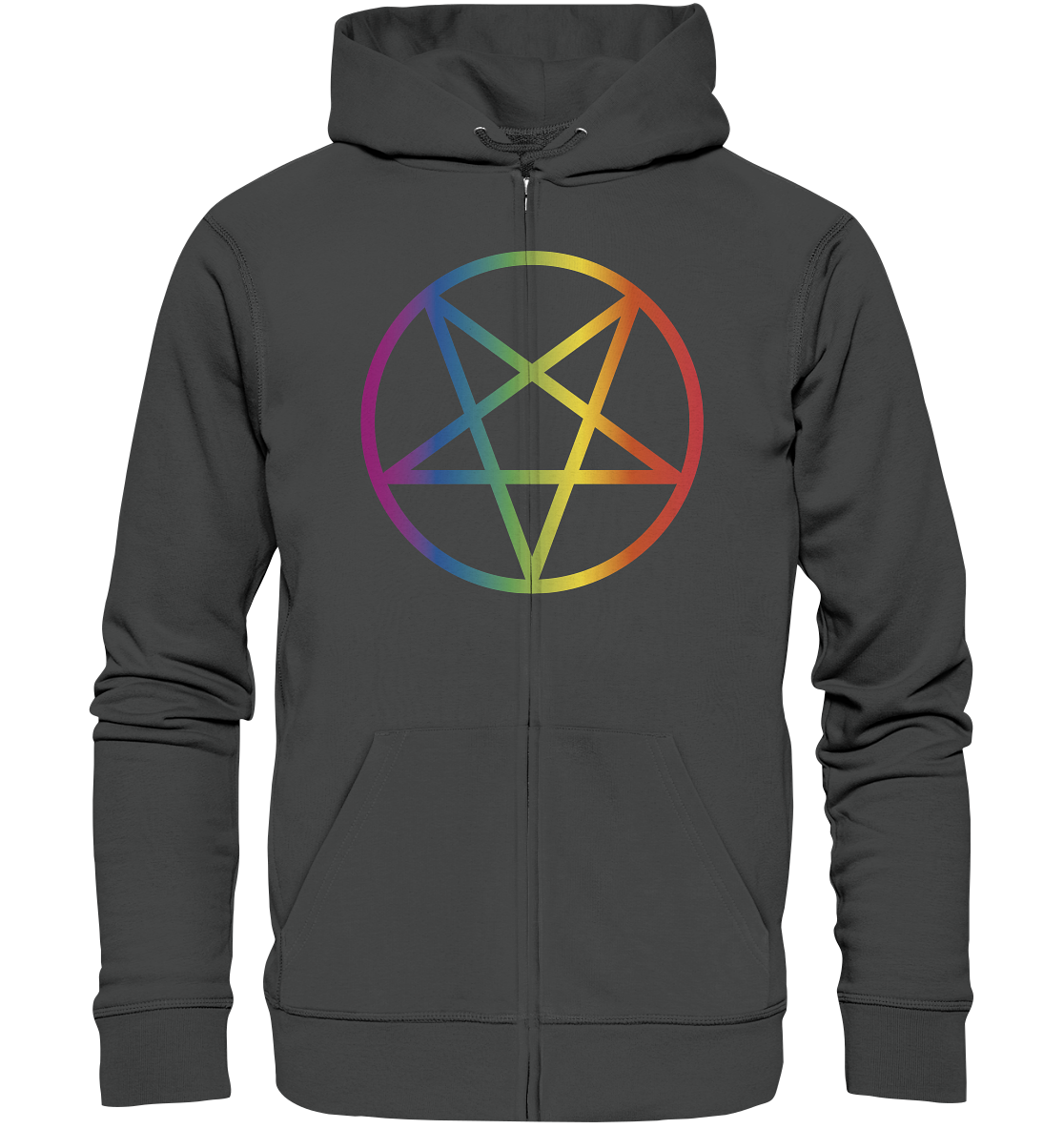 Regenbogen Pentagramm Unisex Sweatjacke