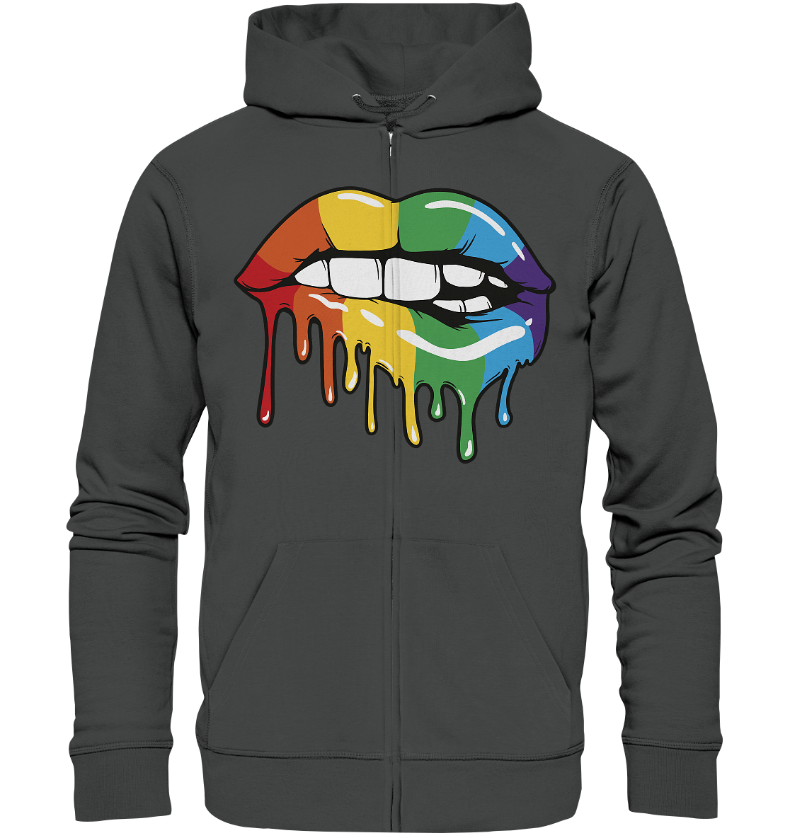 Regenbogen Lippen - Organic Zipper