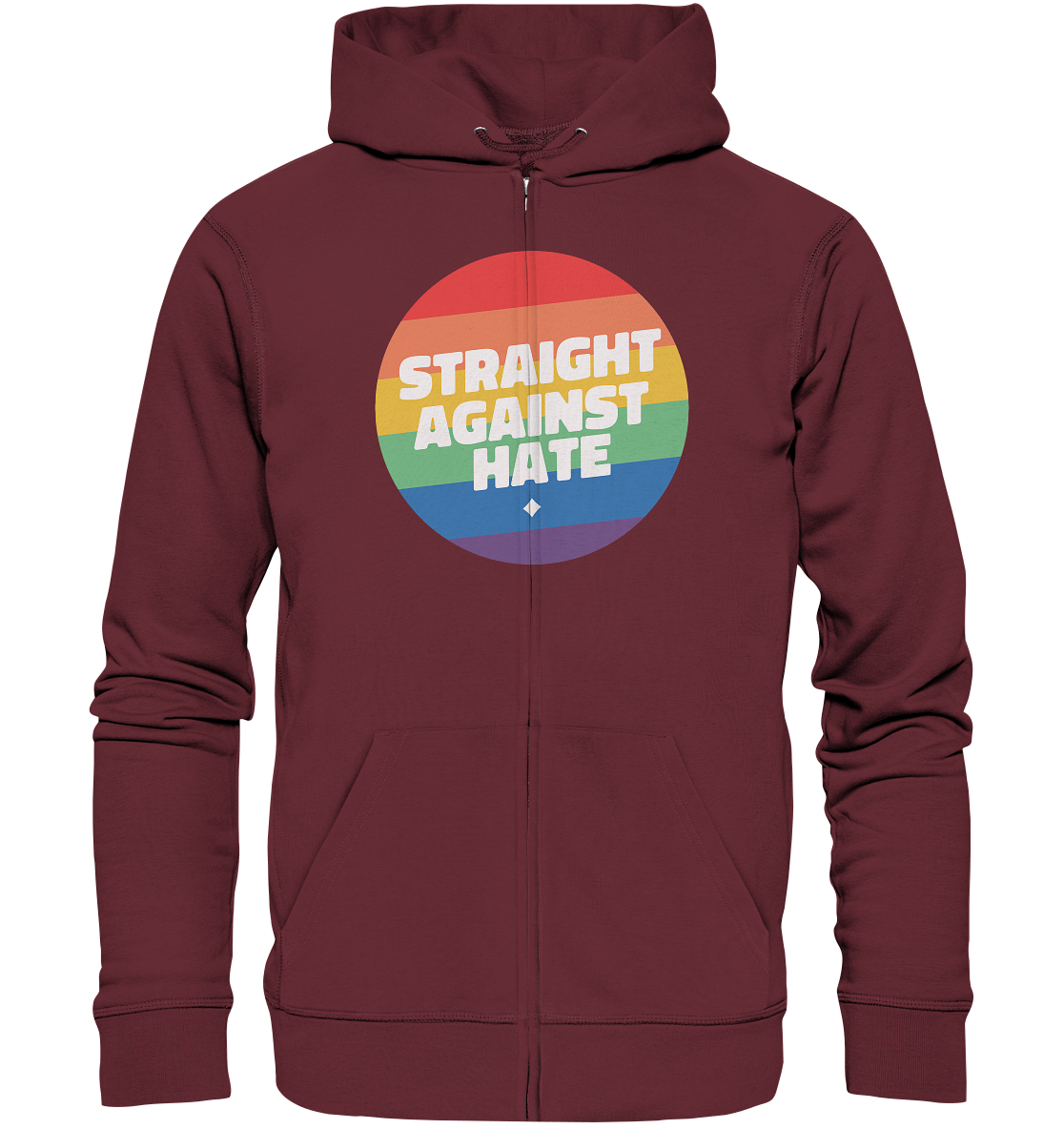 Straight Against Hate Badge - Organic Zipper