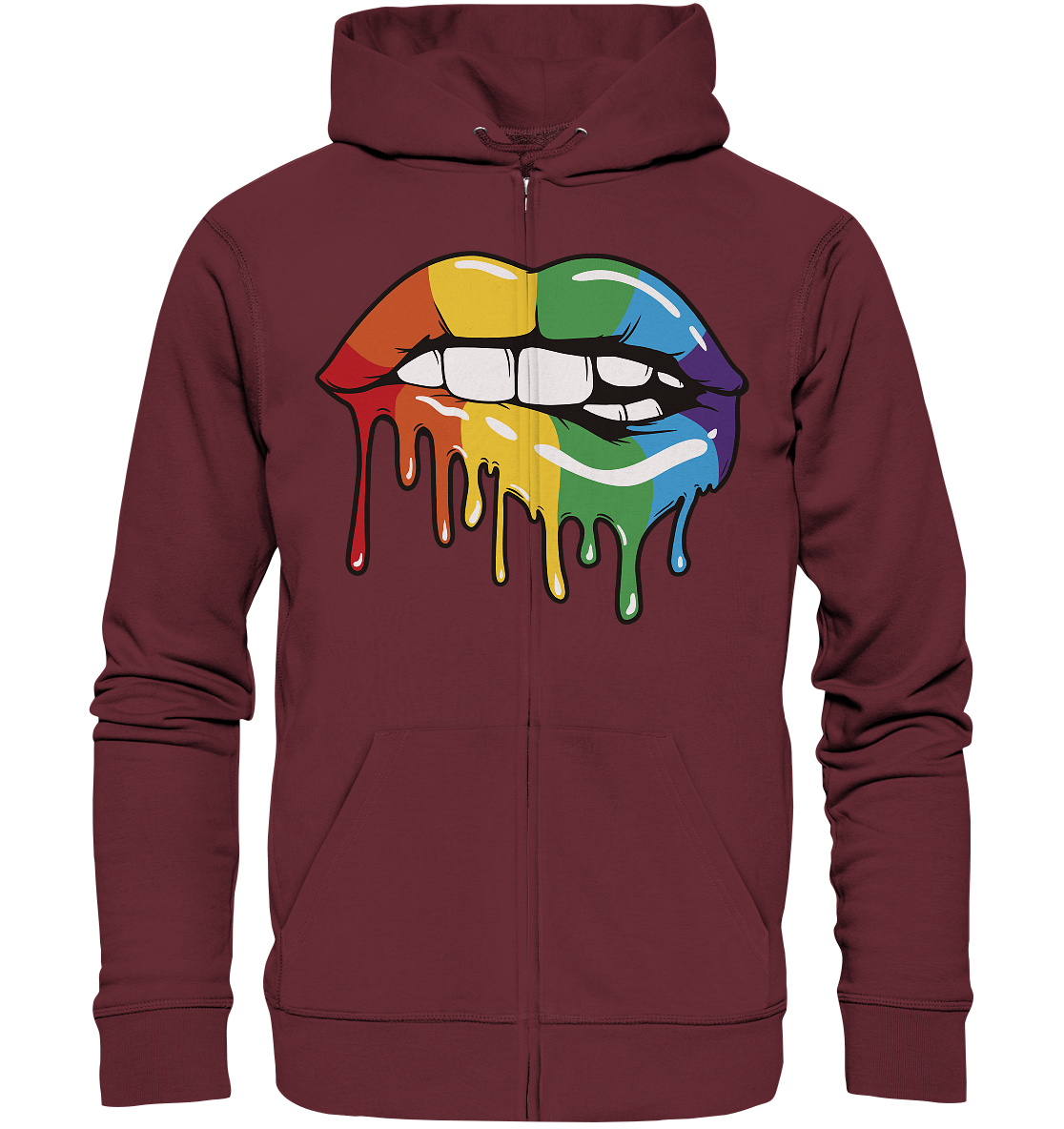 Regenbogen Lippen - Organic Zipper