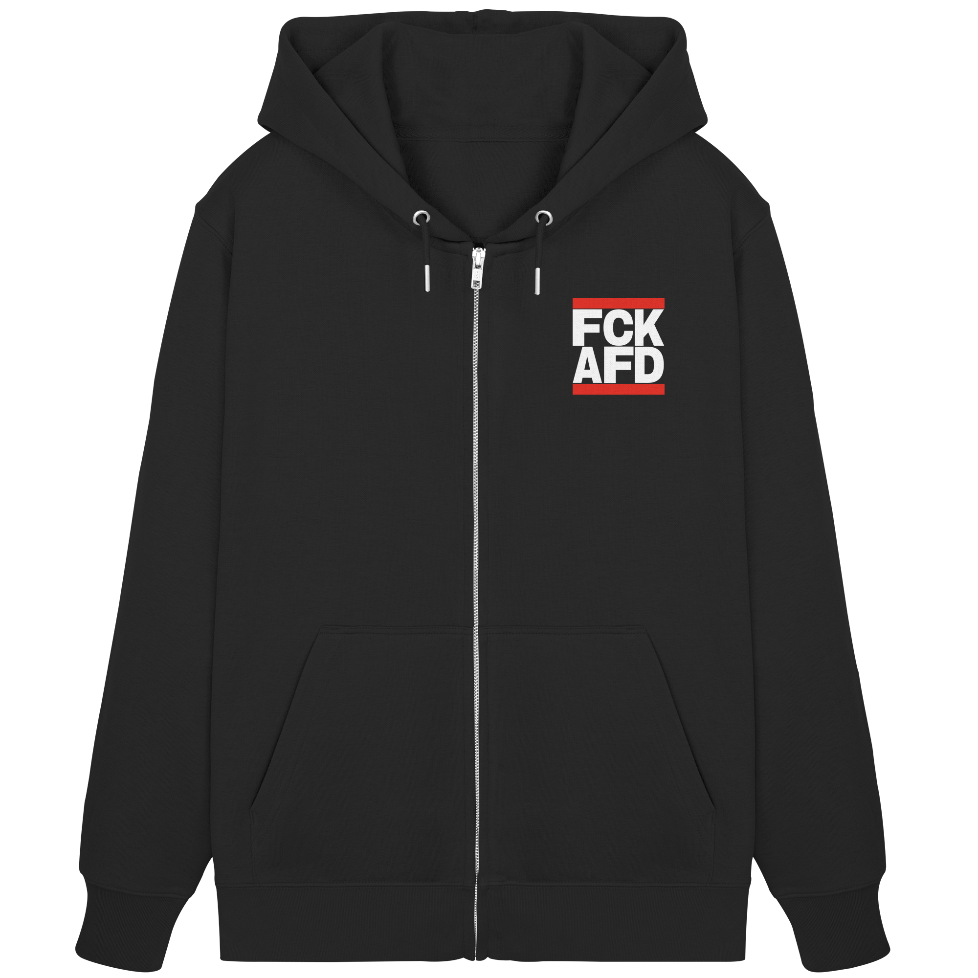 FCK AFD (weiße Schrift) - Organic Zipper
