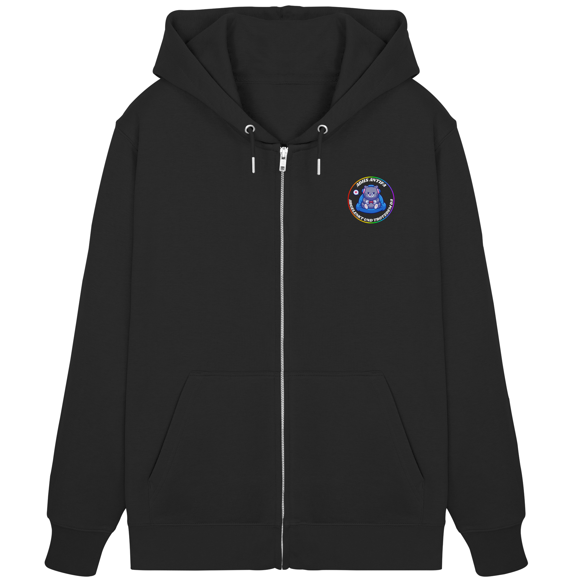 ADHS Antifa: Abgelenkt und trotzdem da "Gamer Cat Edition" - Organic Zipper